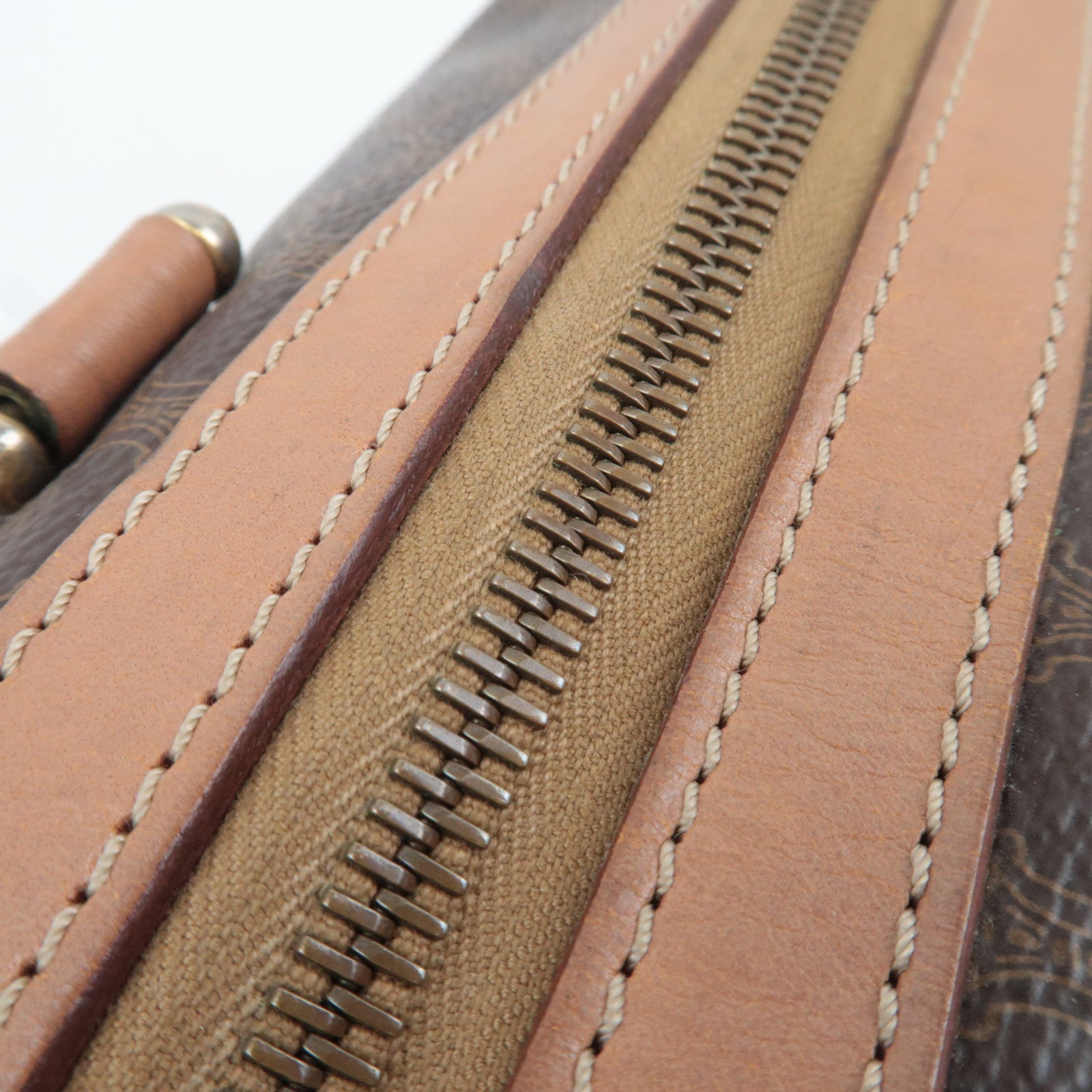 CELINE Macadam PVC Leather Handbag Brown