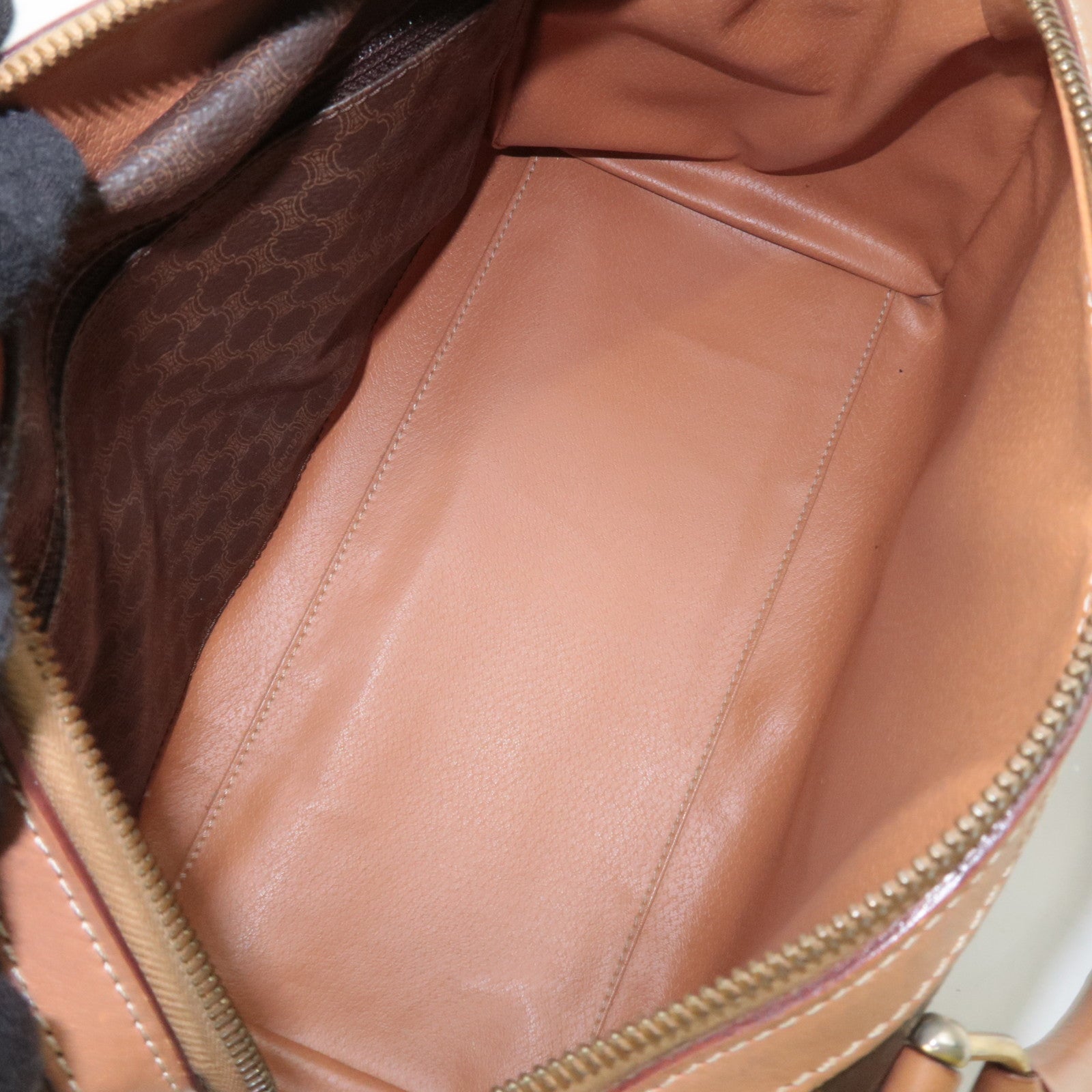 CELINE Macadam PVC Leather Handbag Brown