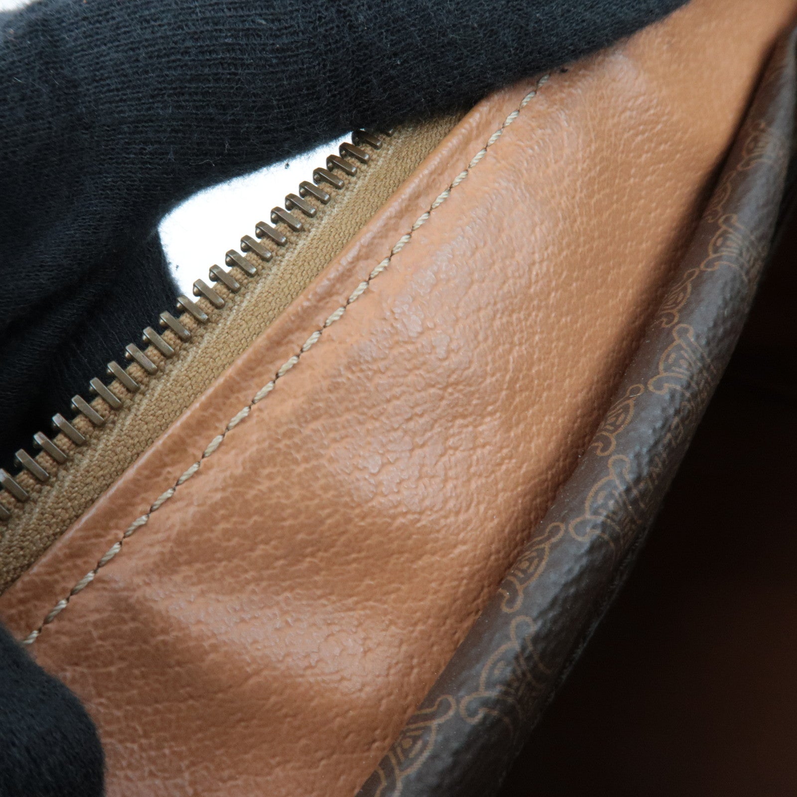 CELINE Macadam PVC Leather Handbag Brown