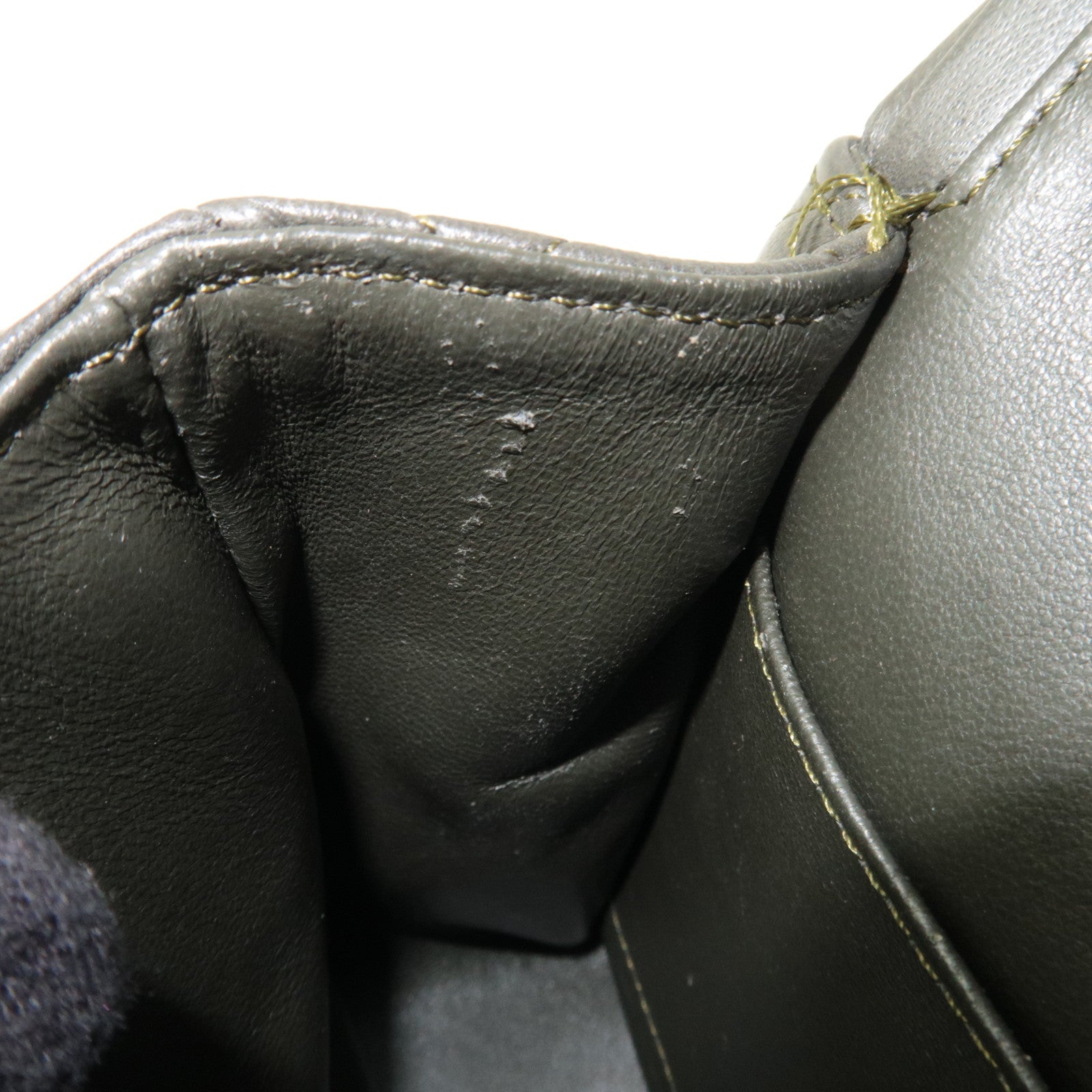 CHANEL Matelasse 25 Lambskin Double Chain Shoulder Bag Dark Green