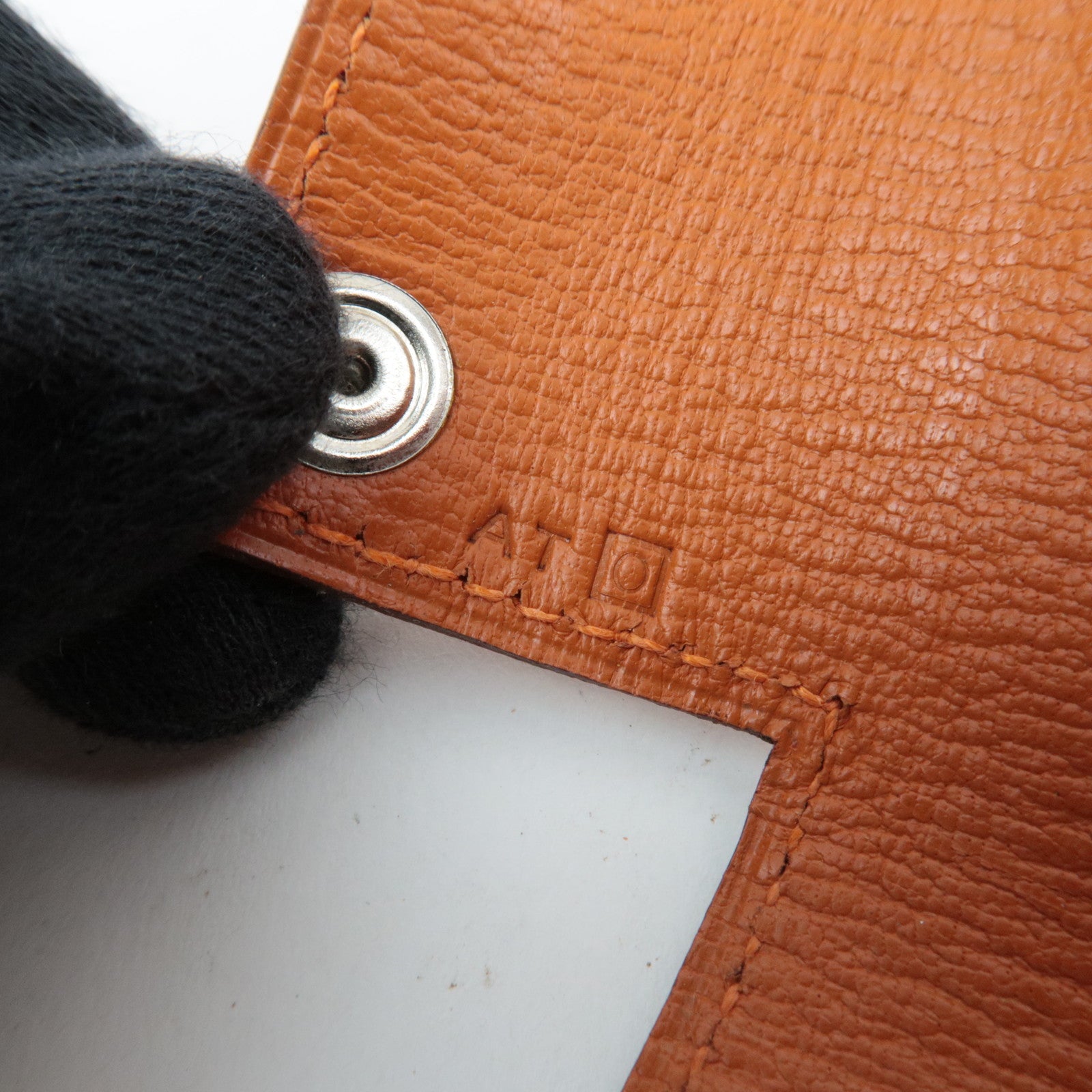 HERMES Etui Carte PM Playing Card Case □O Stamp (2011) Taurillon Clemence Orange Silver HDW *Deck of cards