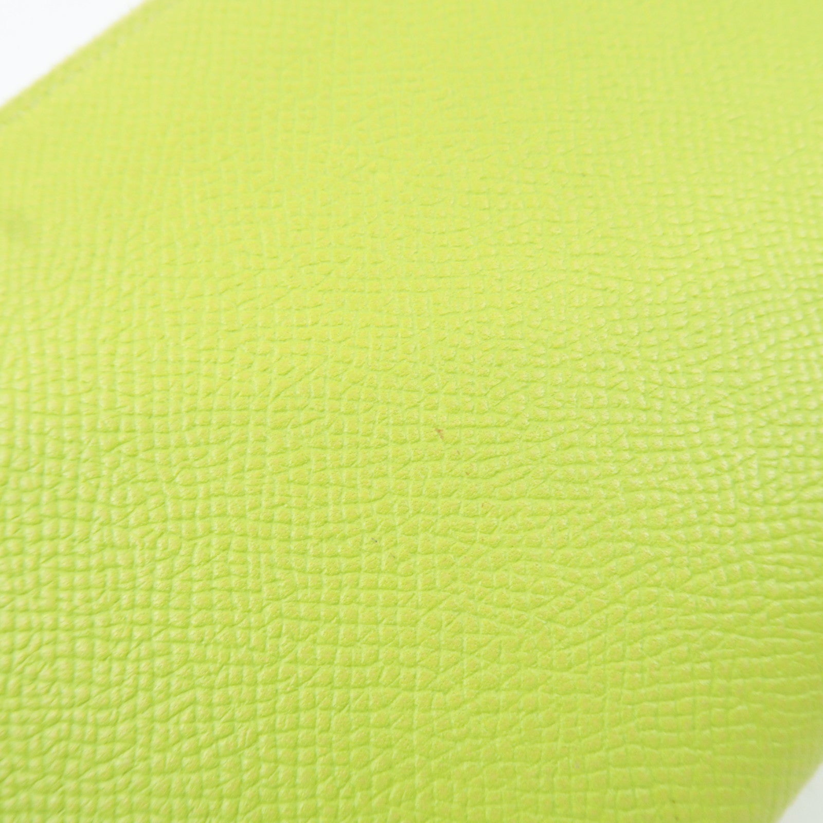 HERMES Azap Long Silk In Veau Epsom Long Wallet □O Stamp (2011) Green