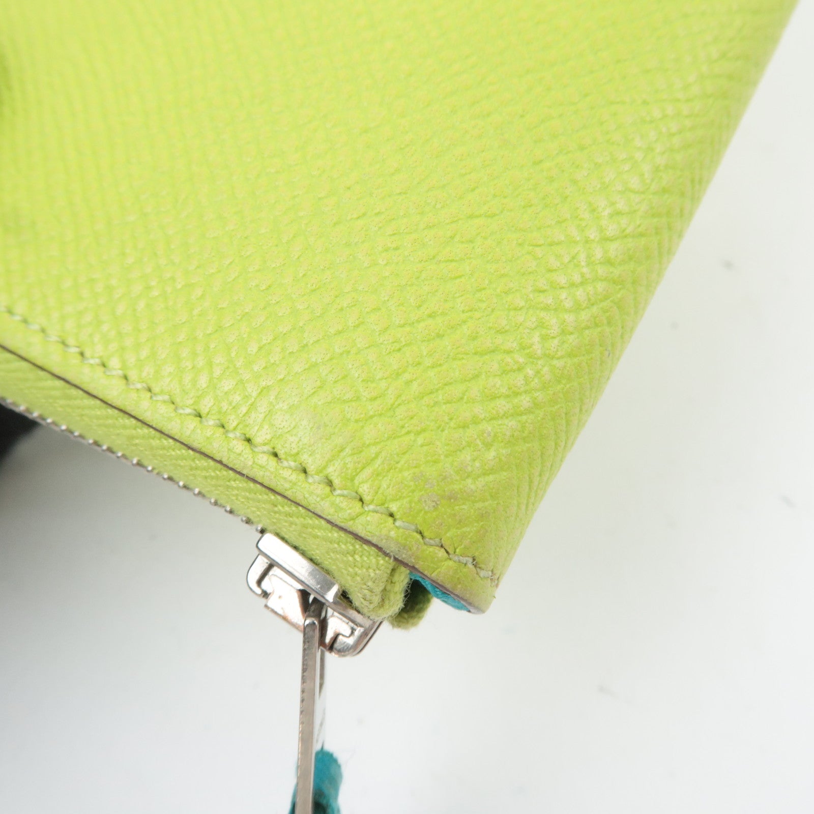 HERMES Azap Long Silk In Veau Epsom Long Wallet □O Stamp (2011) Green