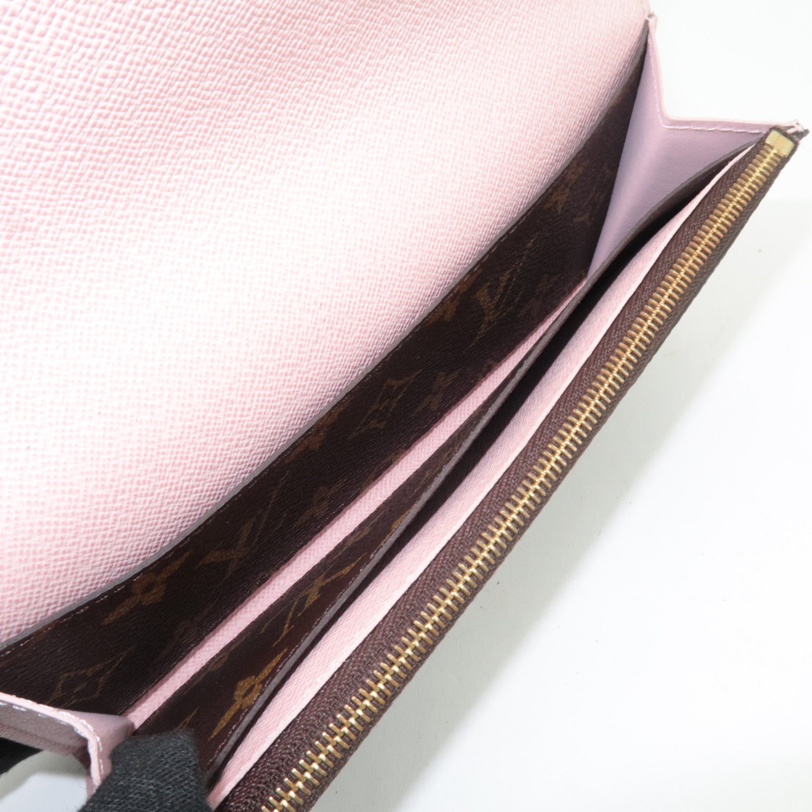 Louis Vuitton Monogram Portefeuille Emilie Long Wallet Rose Ballerine M61289