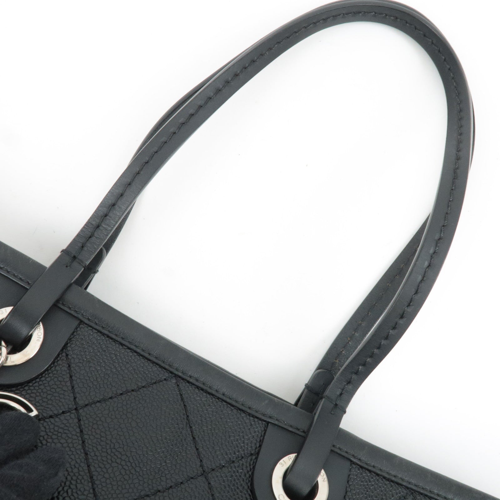 CHANEL On The Road Caviarskin Tote Bag Black
