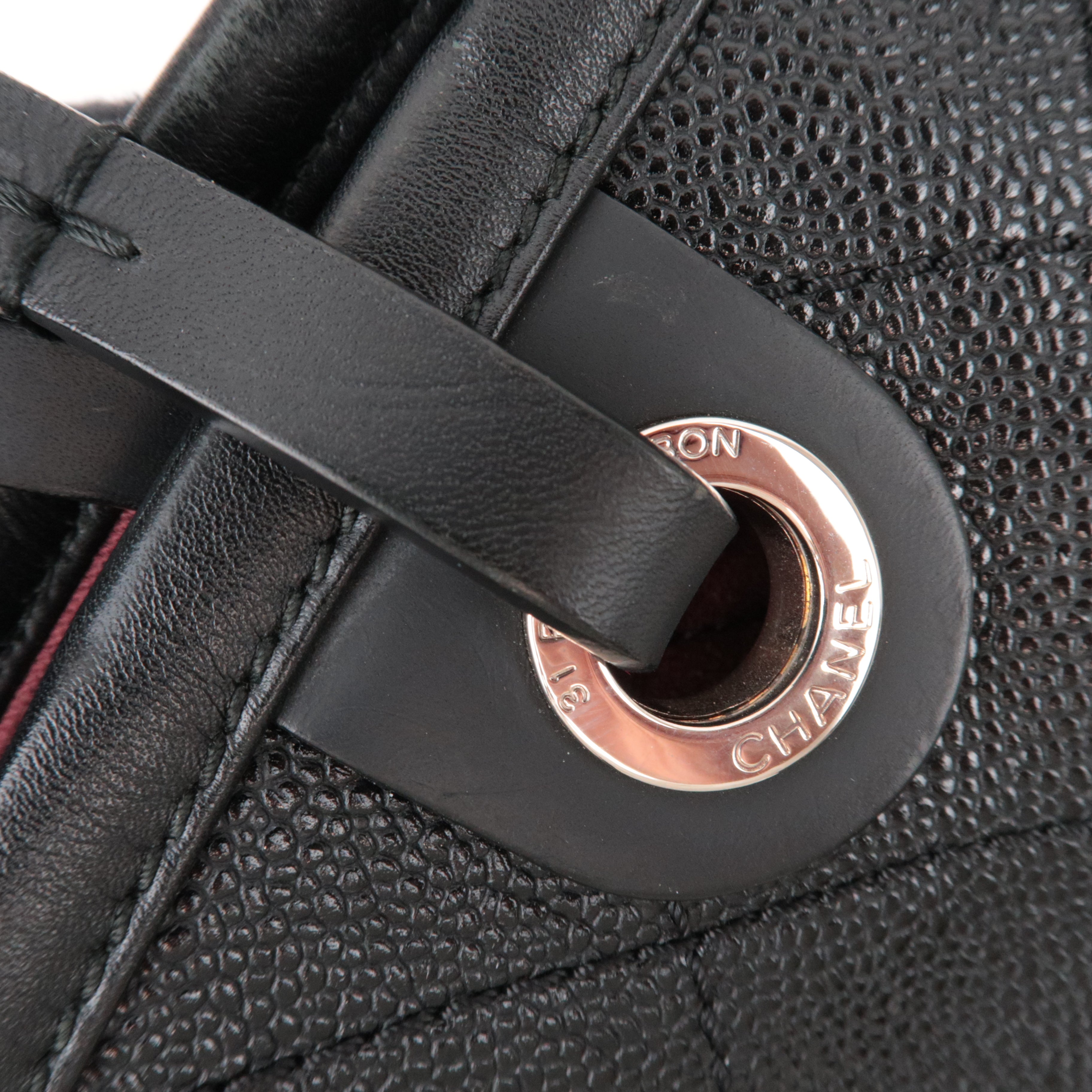 CHANEL On The Road Caviarskin Tote Bag Black