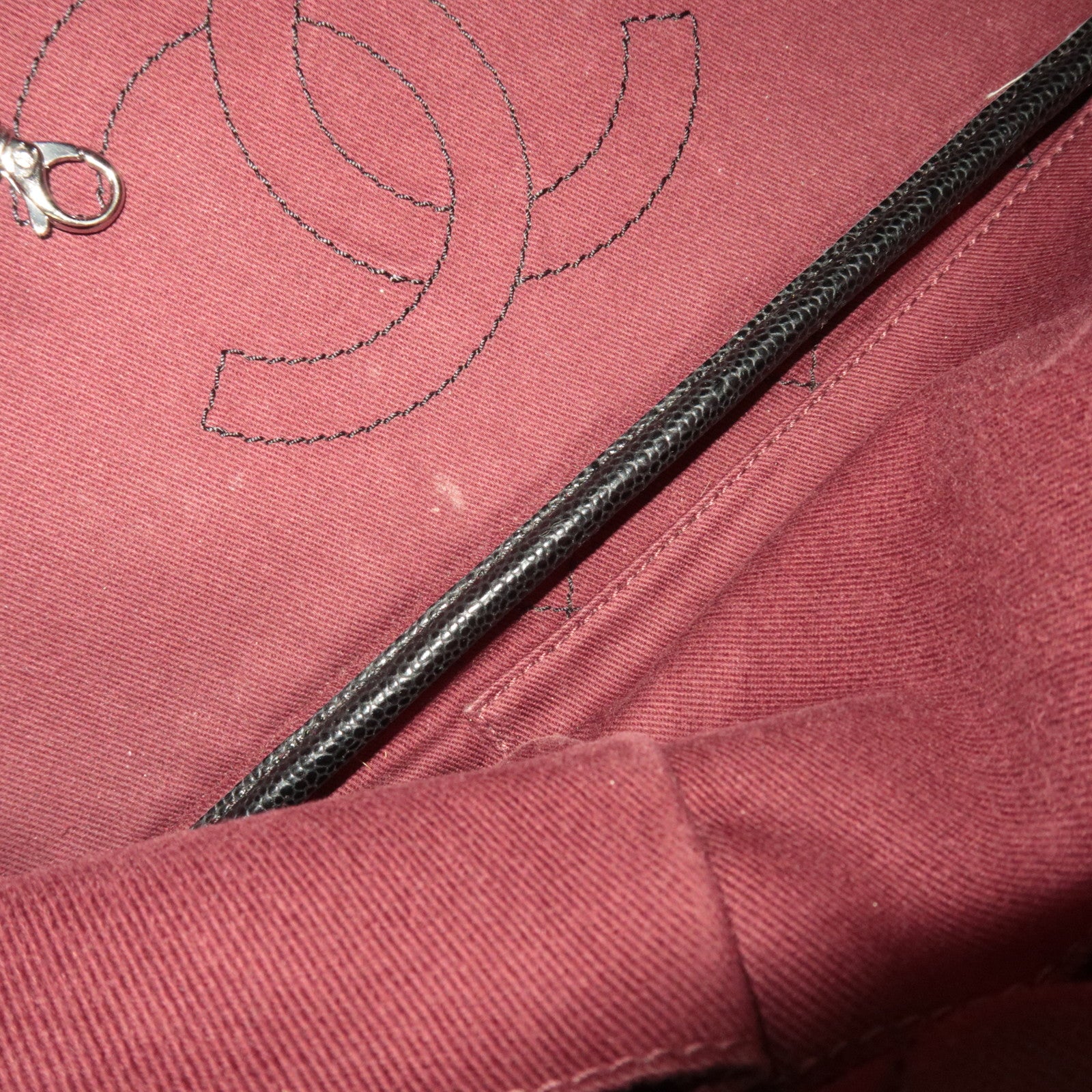 CHANEL On The Road Caviarskin Tote Bag Black