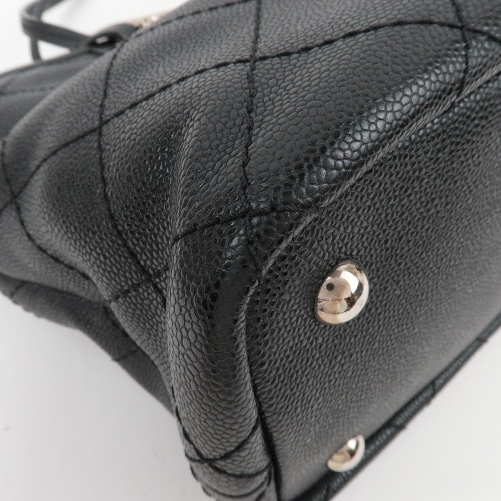 CHANEL On The Road Caviarskin Tote Bag Black