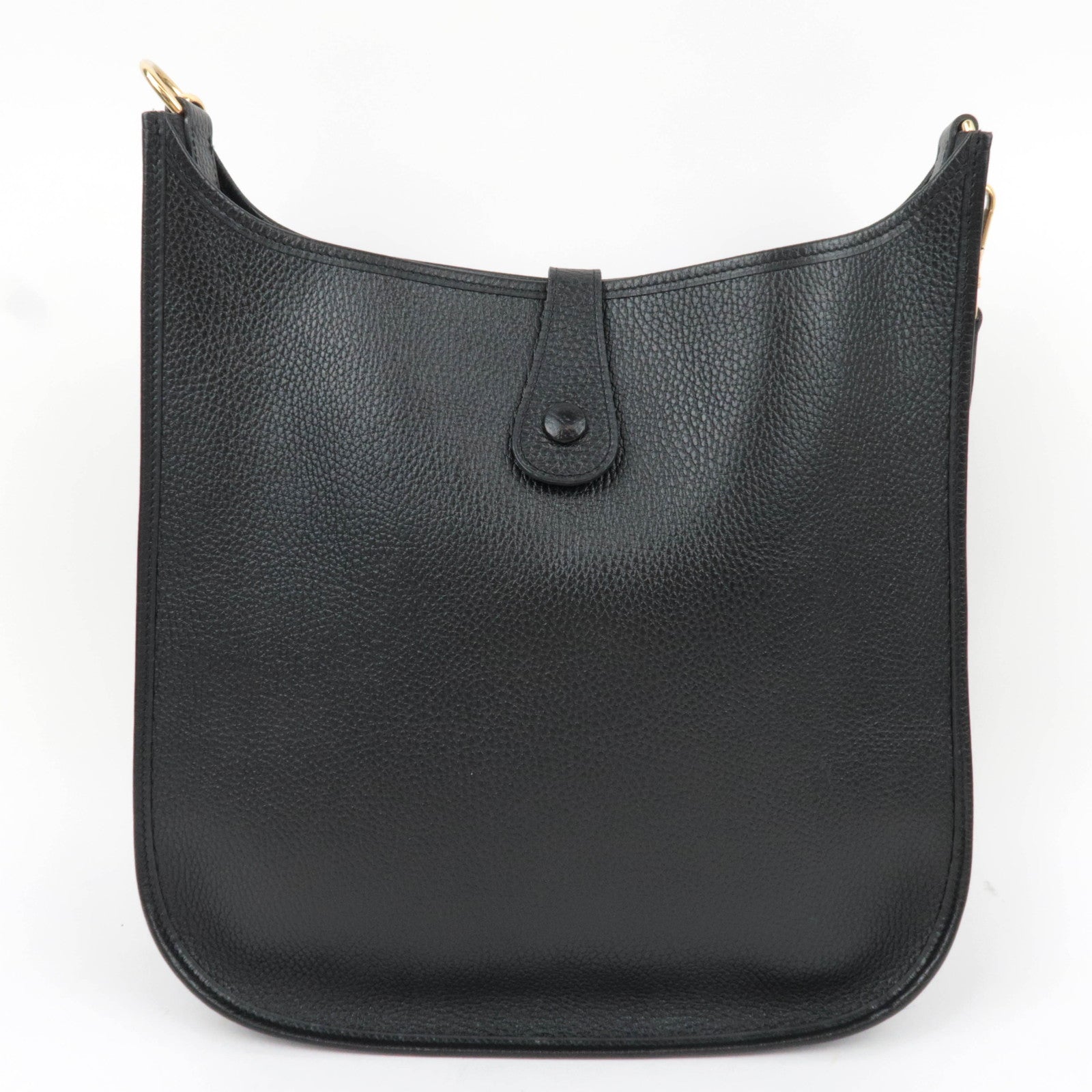 HERMES Evelyne GM Ardennes Shoulder Bag □A Stamp (1997) Black Gold HDW