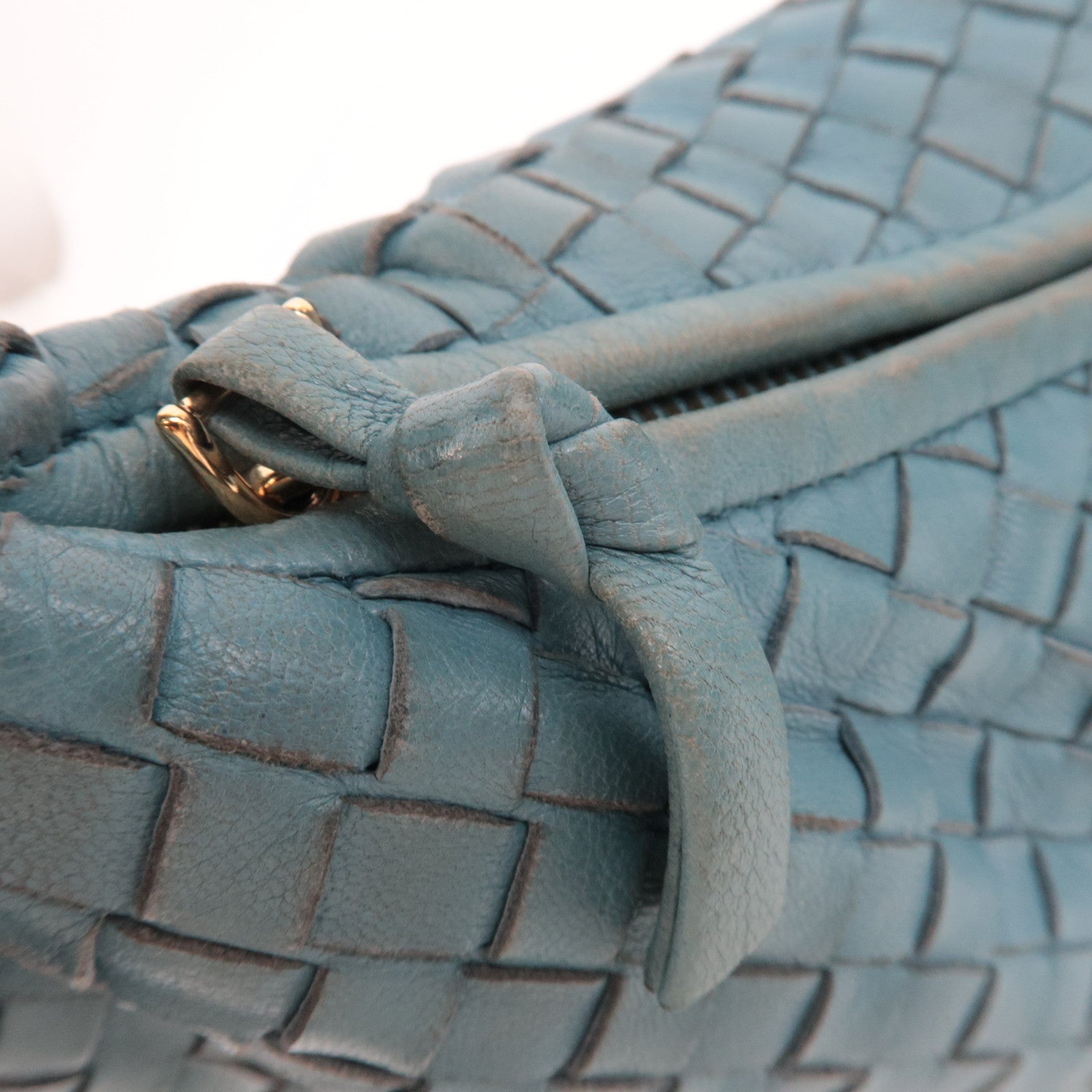 BOTTEGA VENETA Intrecciato Leather Hobo Bag Light Blue 115654