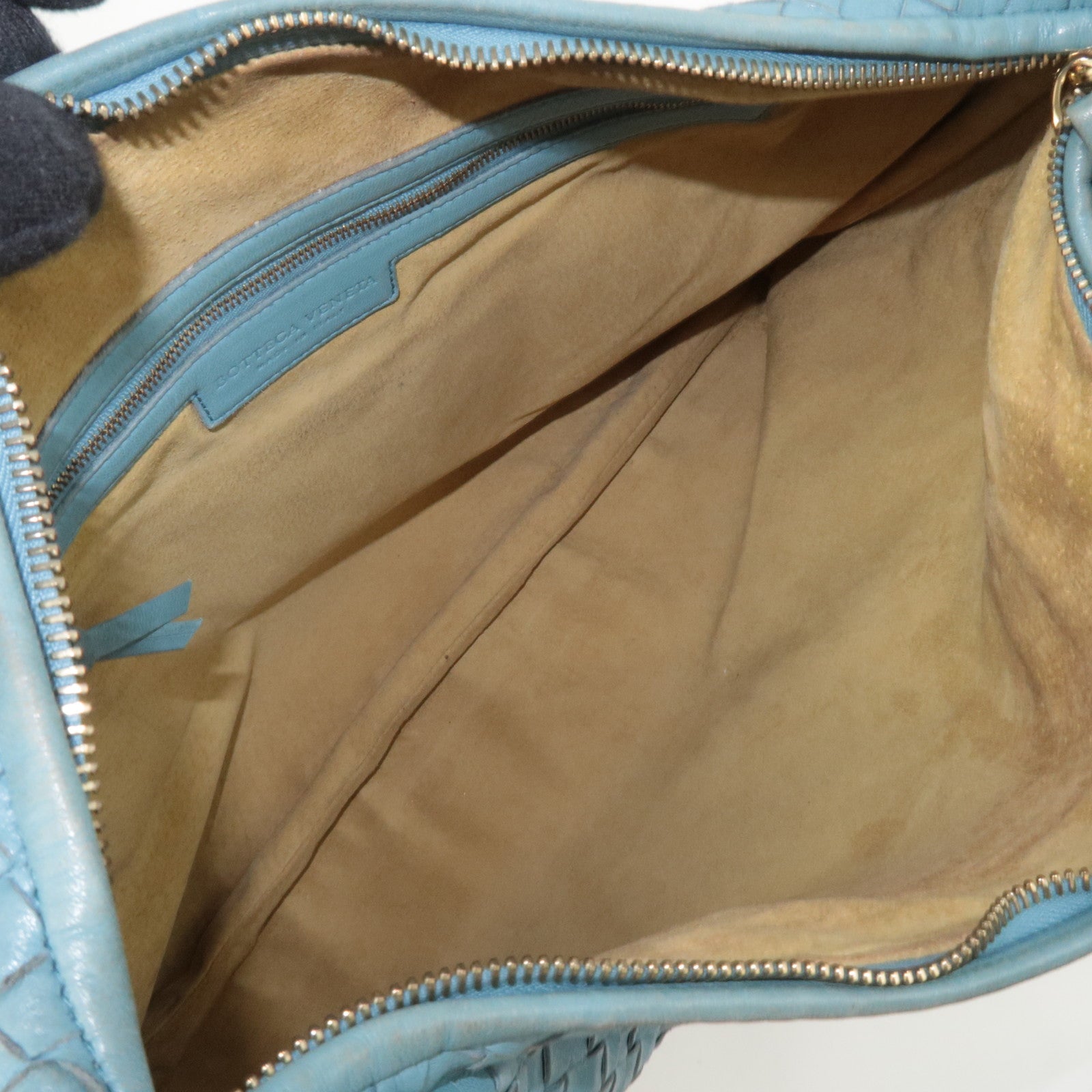 BOTTEGA VENETA Intrecciato Leather Hobo Bag Light Blue 115654