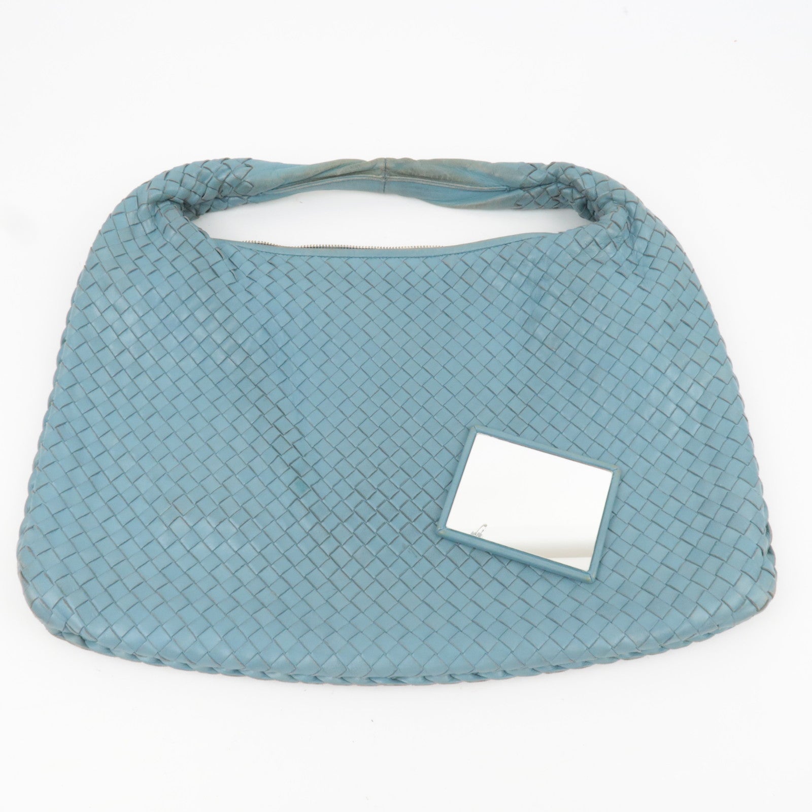 BOTTEGA VENETA Intrecciato Leather Hobo Bag Light Blue 115654
