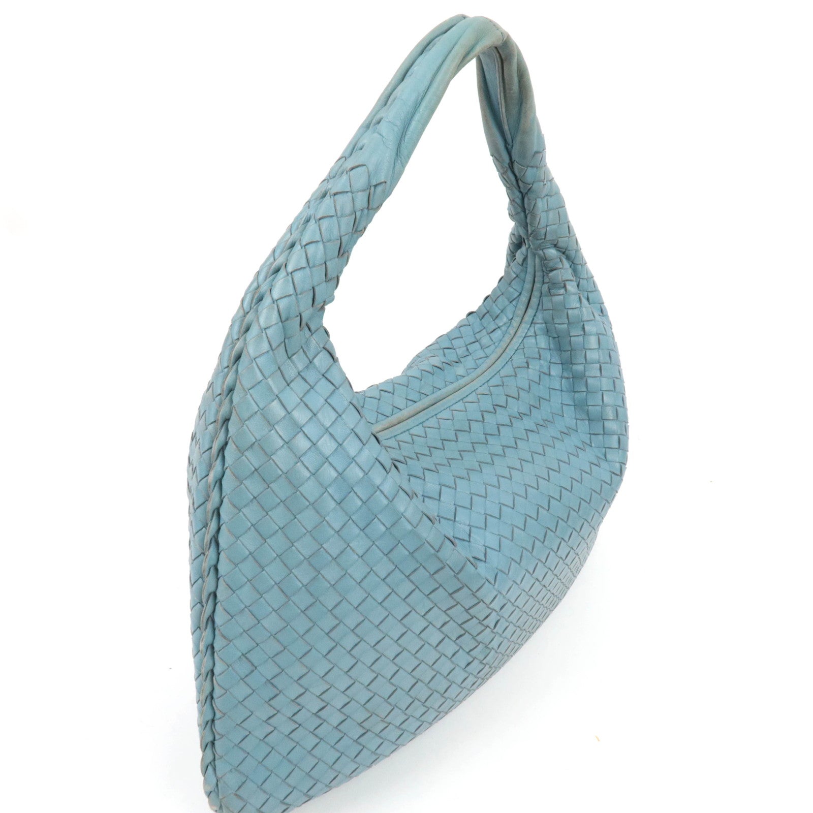 BOTTEGA VENETA Intrecciato Leather Hobo Bag Light Blue 115654
