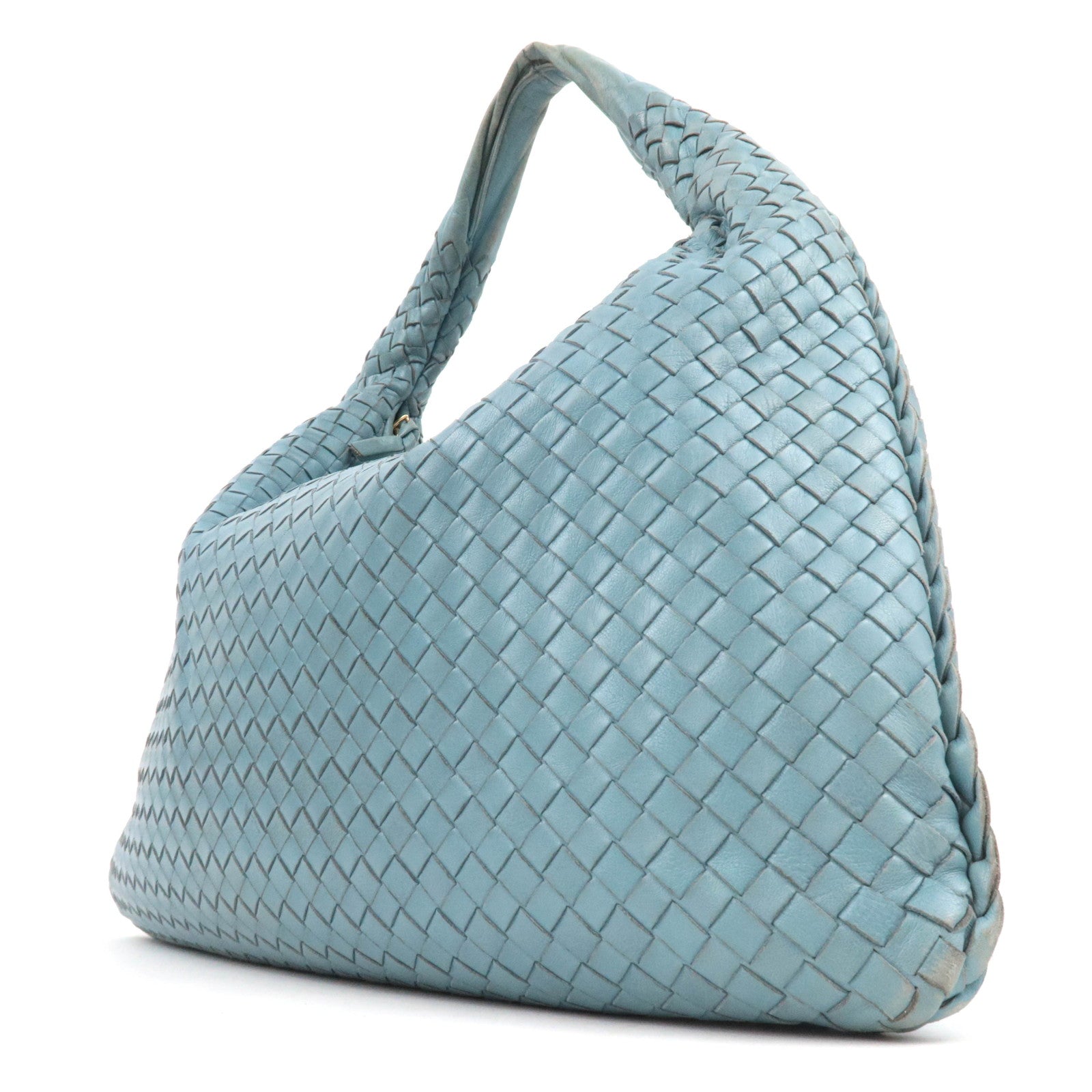 BOTTEGA VENETA Intrecciato Leather Hobo Bag Light Blue 115654