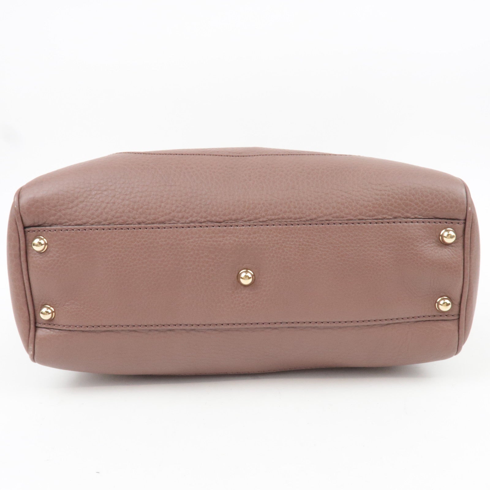 GUCCI Bamboo 2Way Leather Handbag Greige 308360