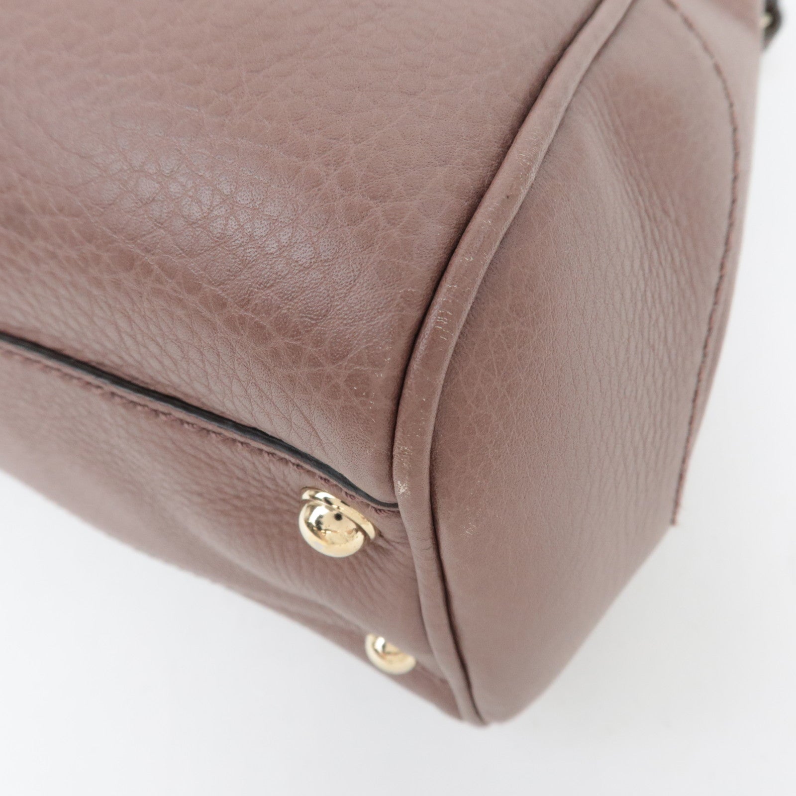 GUCCI Bamboo 2Way Leather Handbag Greige 308360
