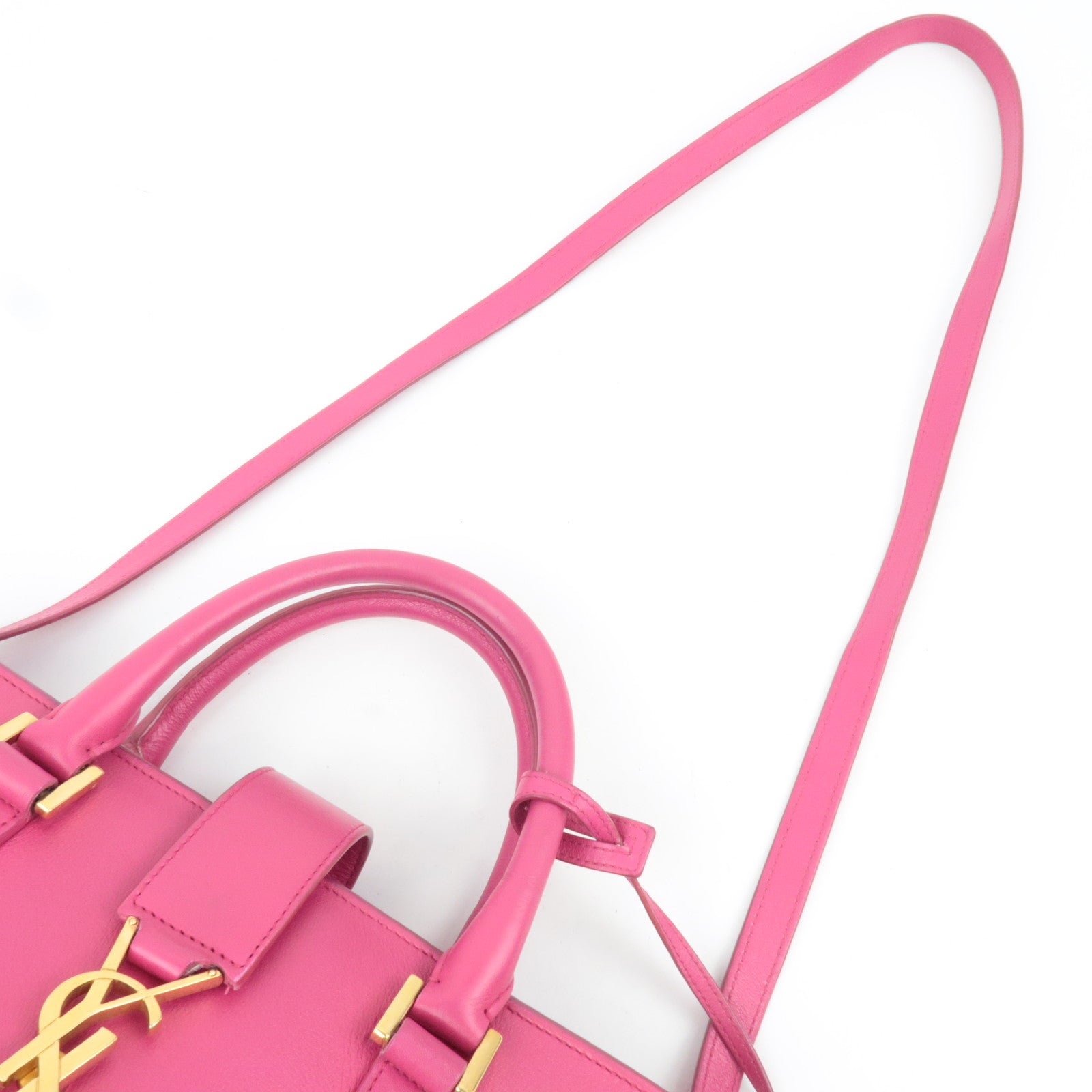 SAINT LAURENT YSL Baby Cabas Leather 2Way Handbag