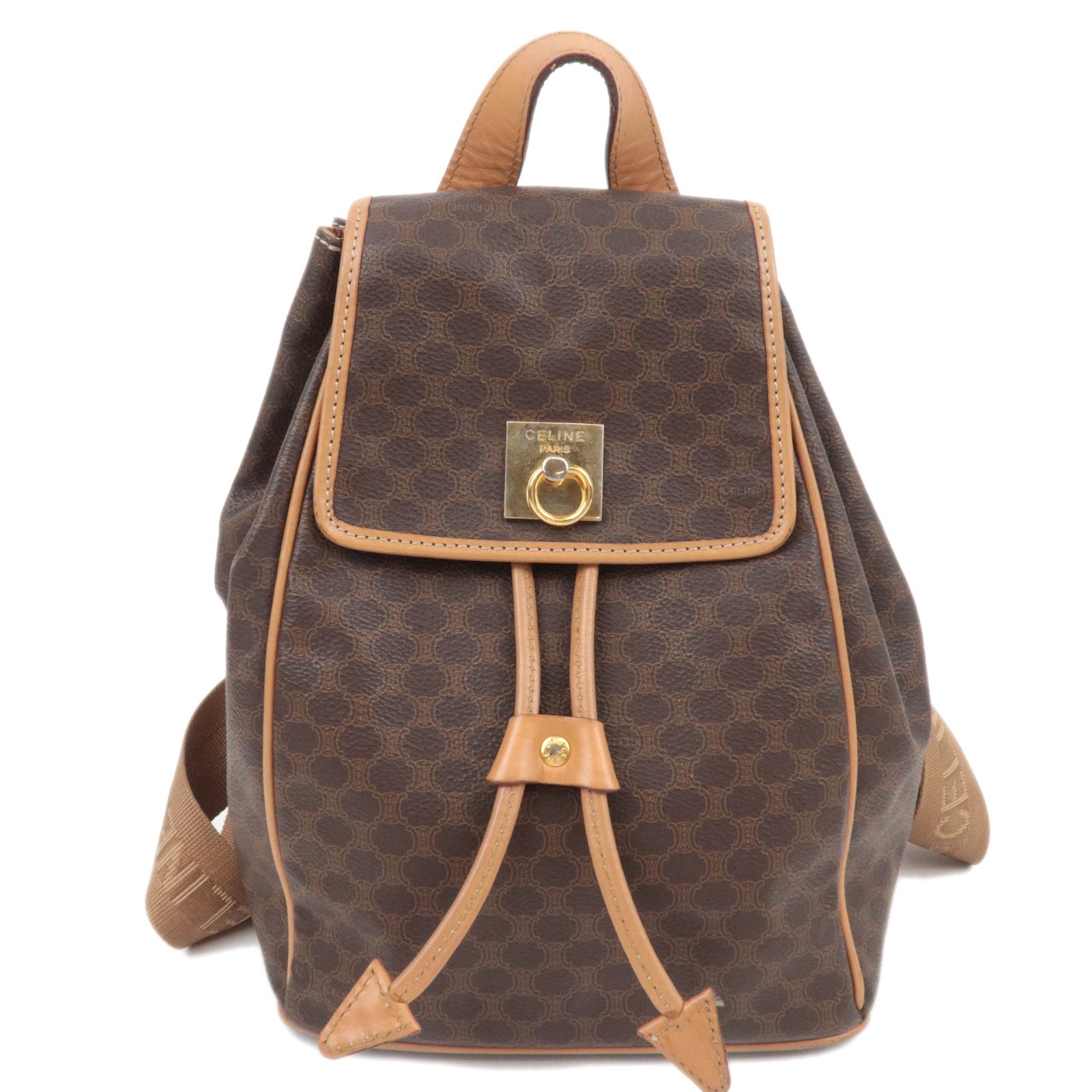 CELINE Macadam PVC Leather Backpack Brown87440
