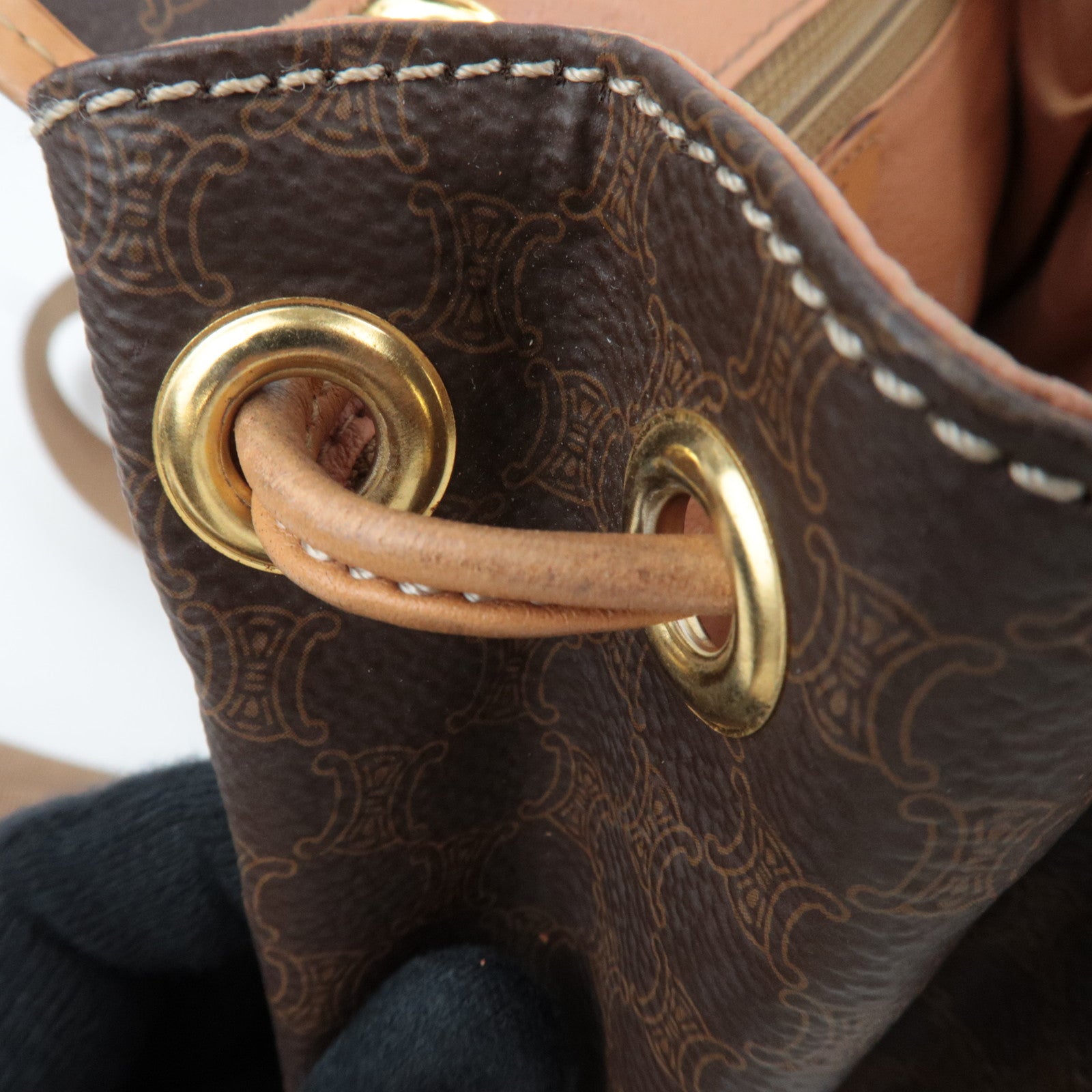 CELINE Macadam PVC Leather Backpack Brown