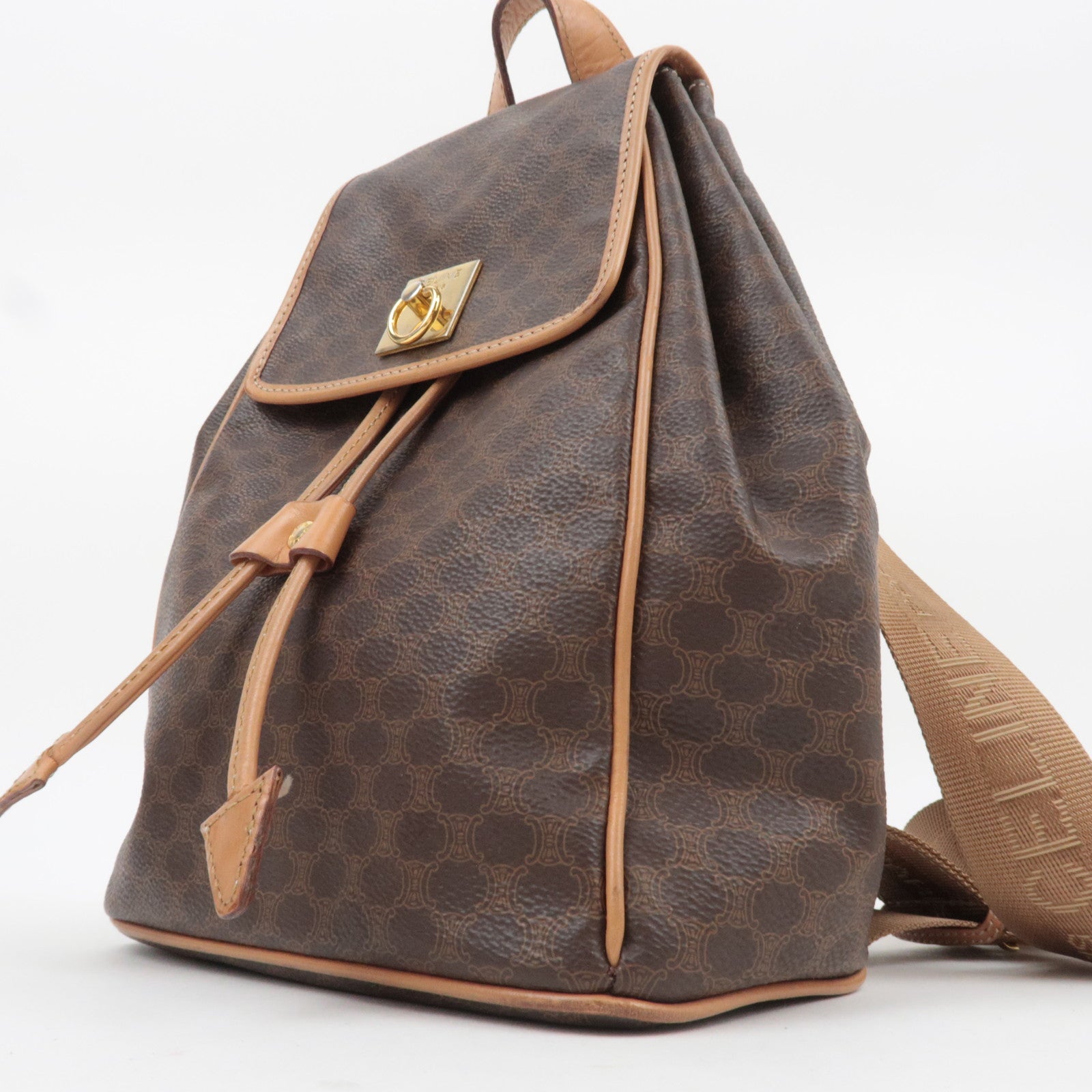CELINE Macadam PVC Leather Backpack Brown