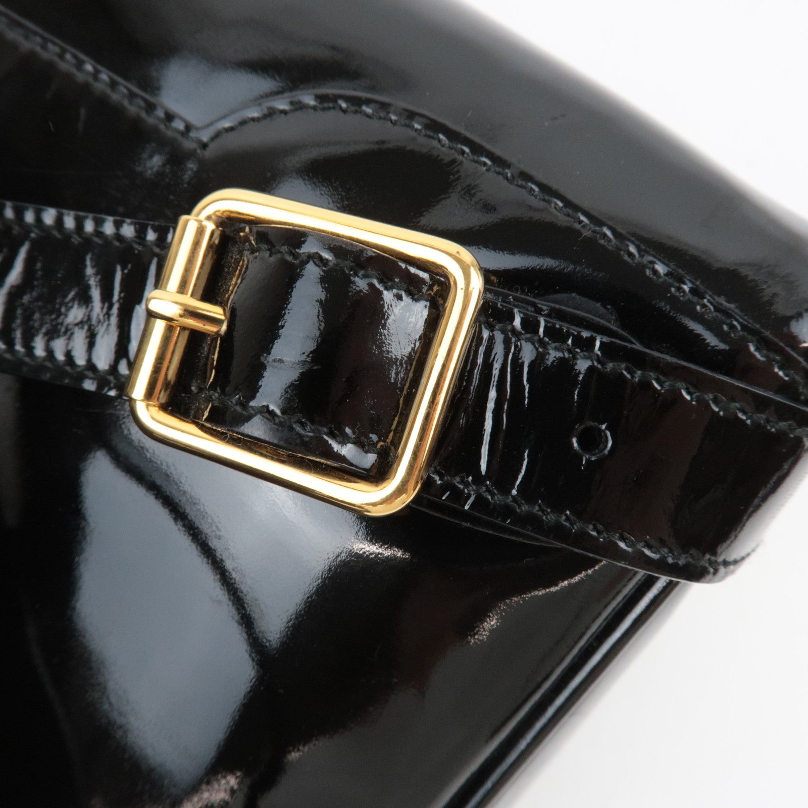 GUCCI Bamboo Mini Patent Backpack Black 003.1705
