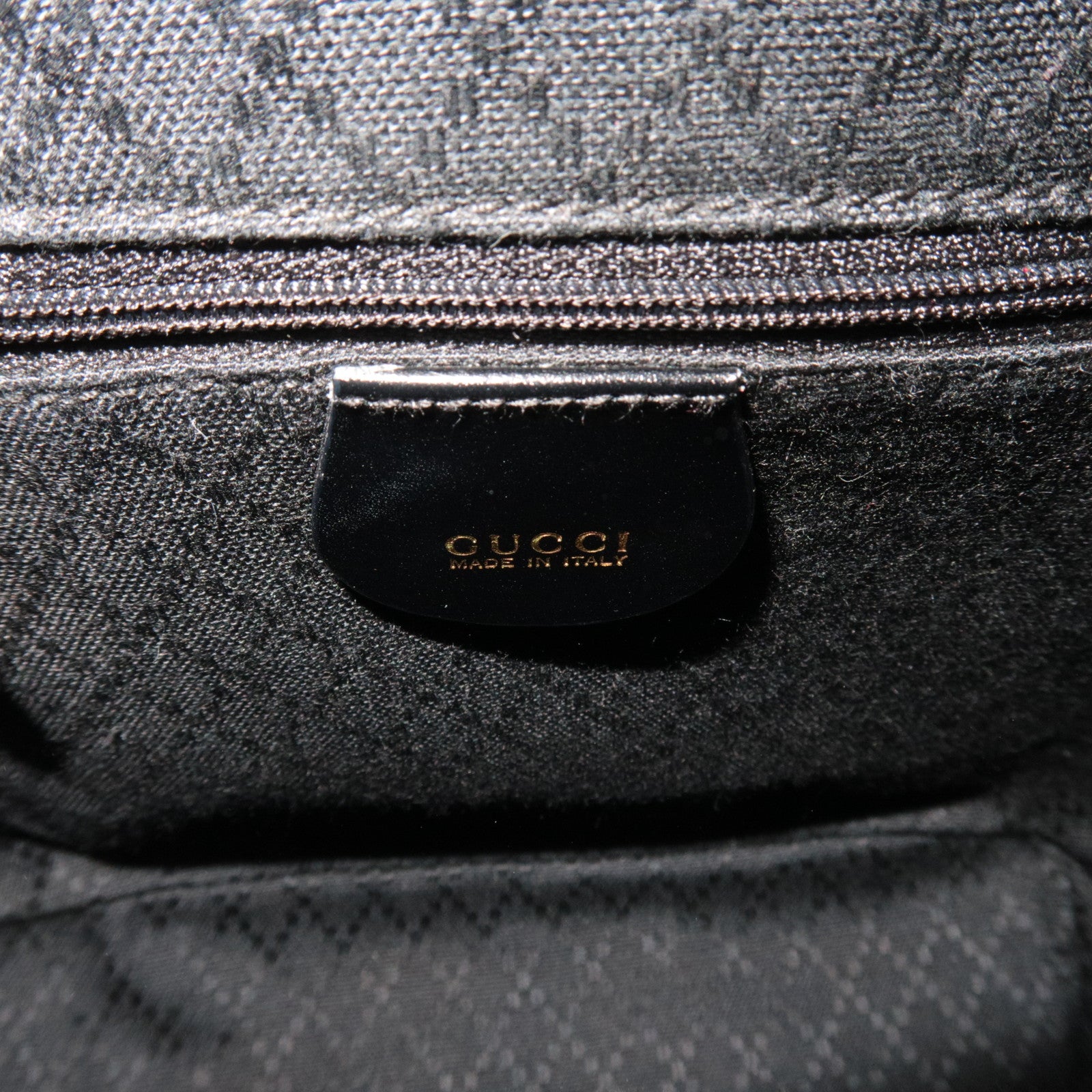 GUCCI Bamboo Mini Patent Backpack Black 003.1705