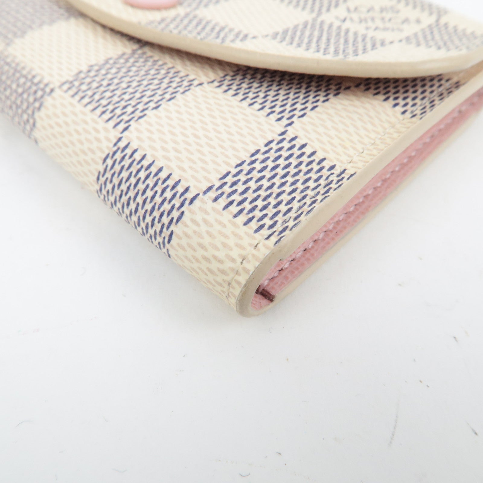 Louis Vuitton Damier Azur Porte Monnaie Rosalie Wallet Rose Ballerine N61276