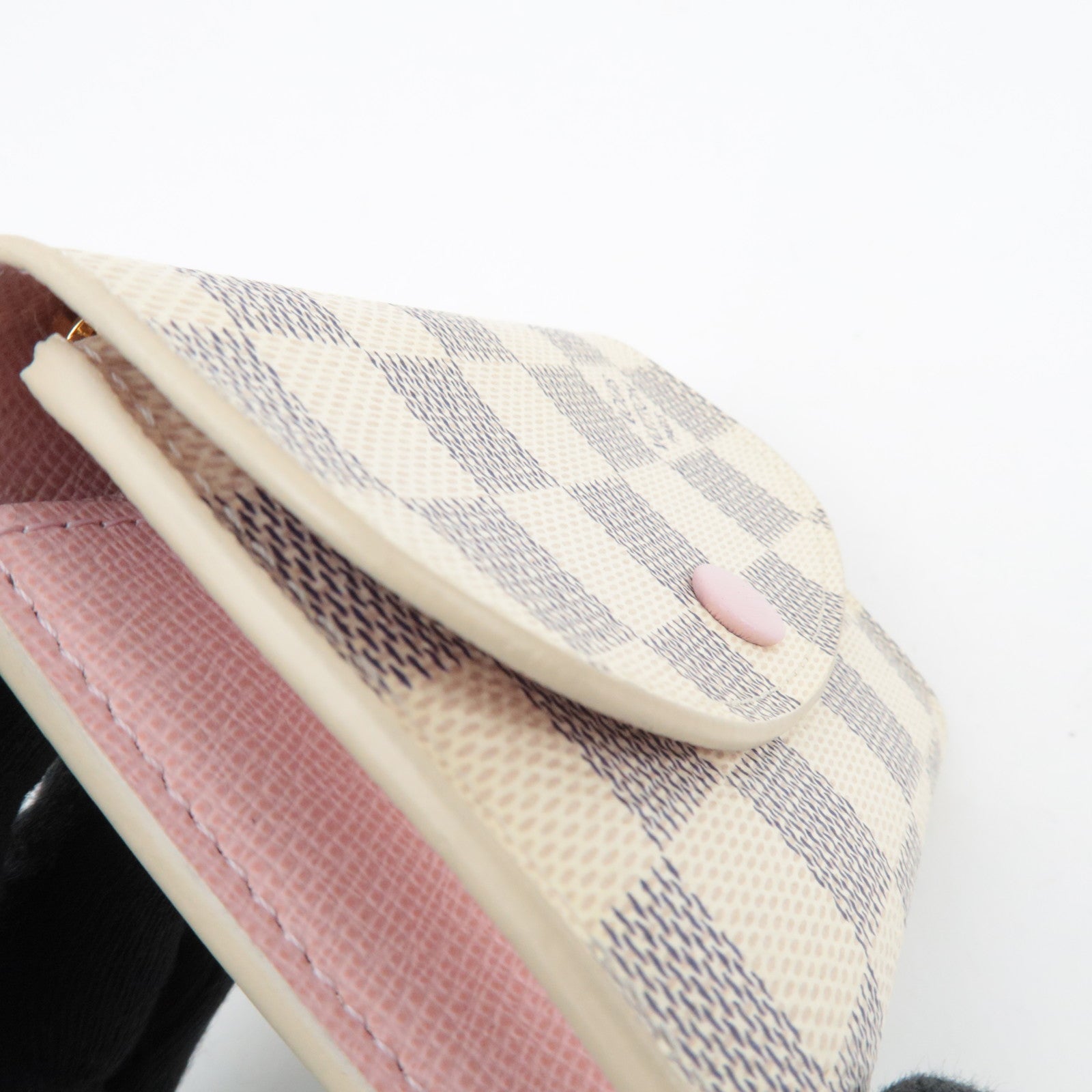 Louis Vuitton Damier Azur Porte Monnaie Rosalie Wallet Rose Ballerine N61276