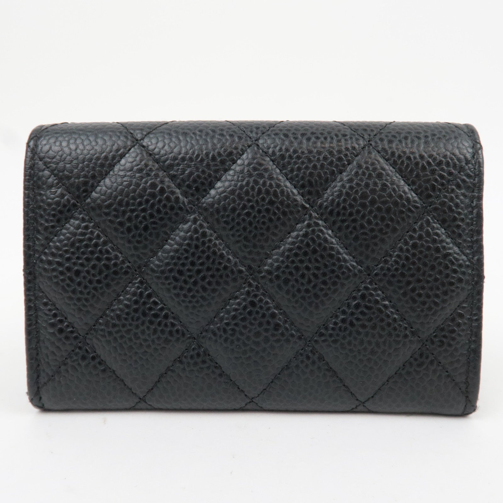 CHANEL Coco Mark Card Case Caviar Skin Black
