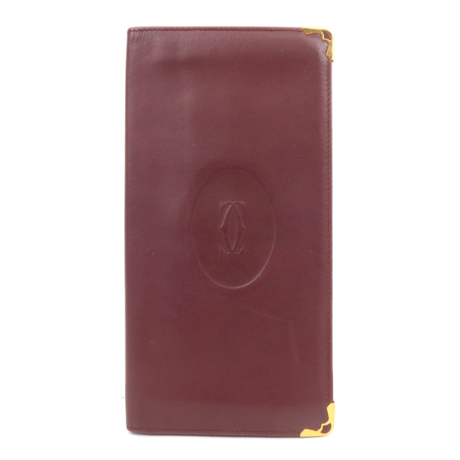 Cartier Must Line Bi-Fold Leather Long Wallet Bordeaux87488