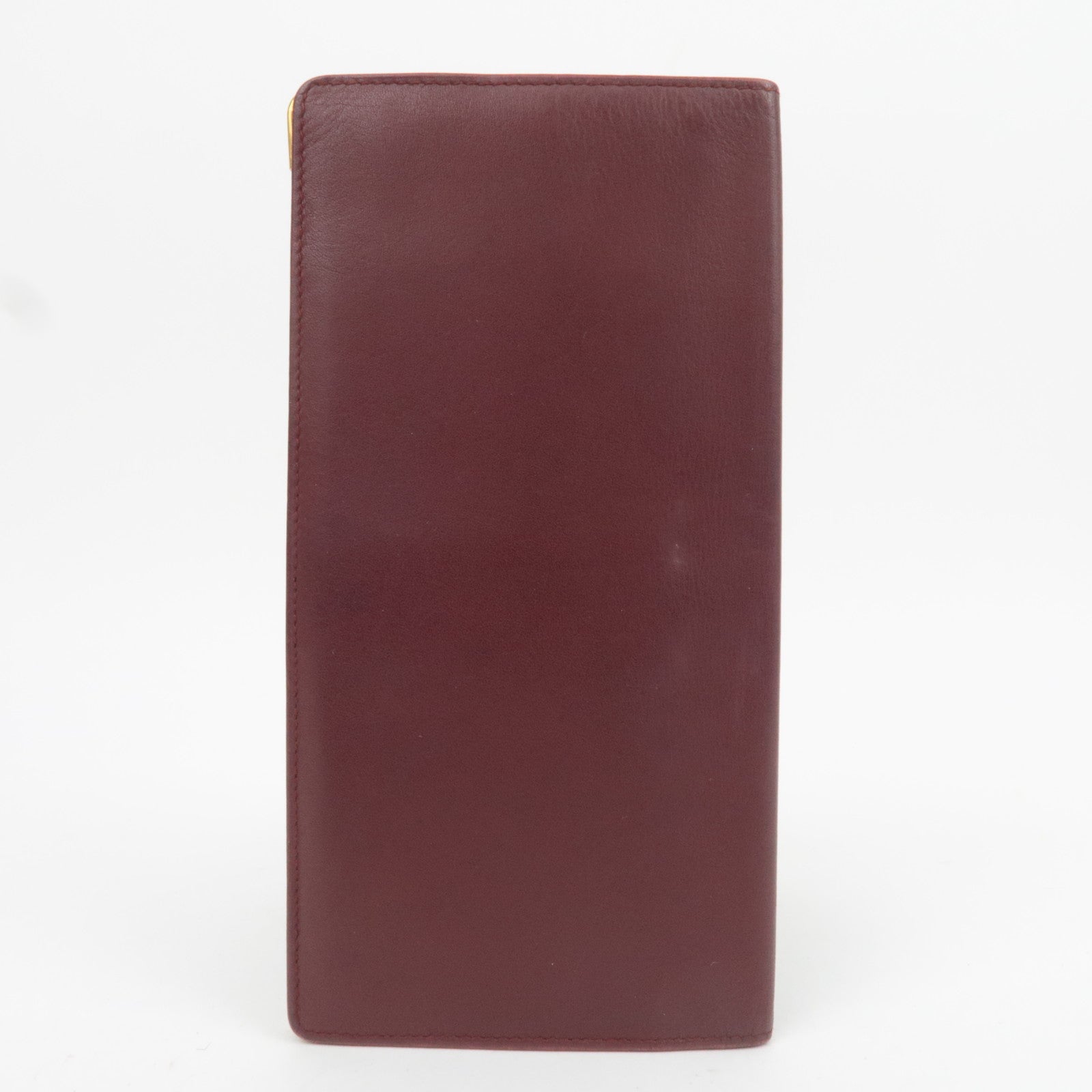 Cartier Must Line Bi-Fold Leather Long Wallet Bordeaux
