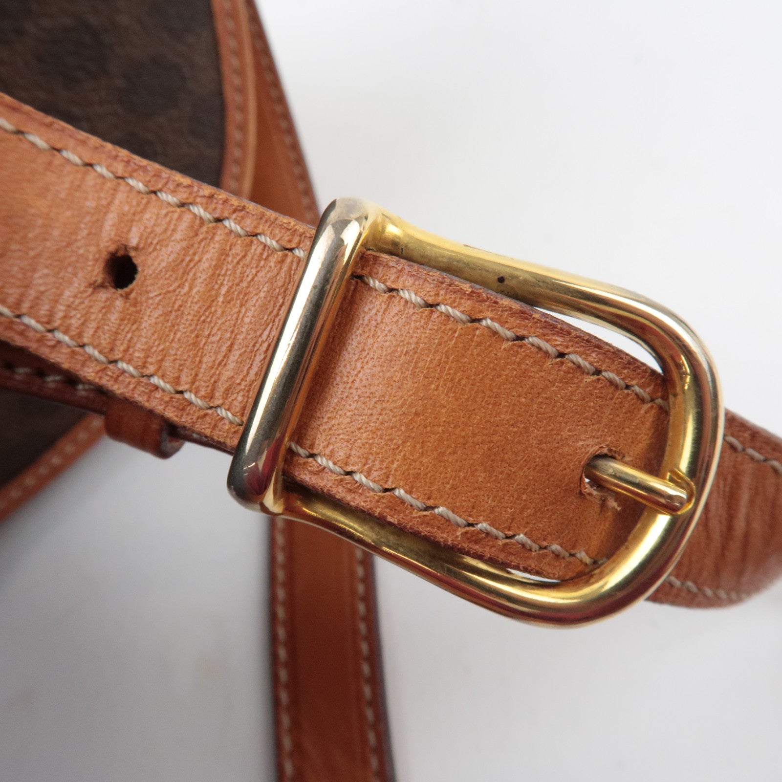 CELINE Macadam PVC Leather Shoulder Bag Brown