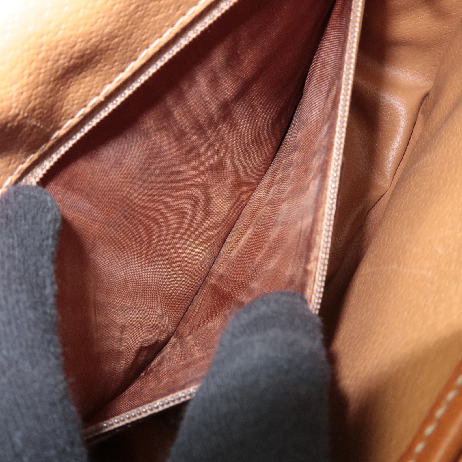 CELINE Macadam PVC Leather Shoulder Bag Brown