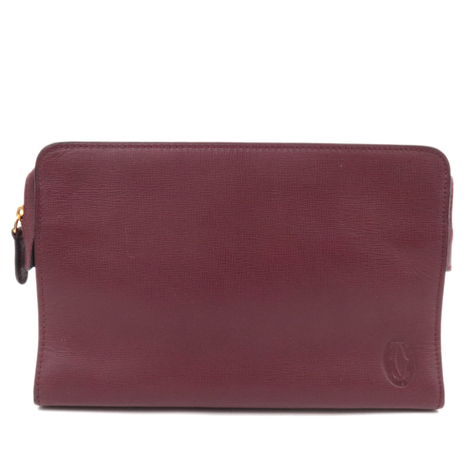 Cartier Must Line Leather Clutch Bag Bordeaux87511