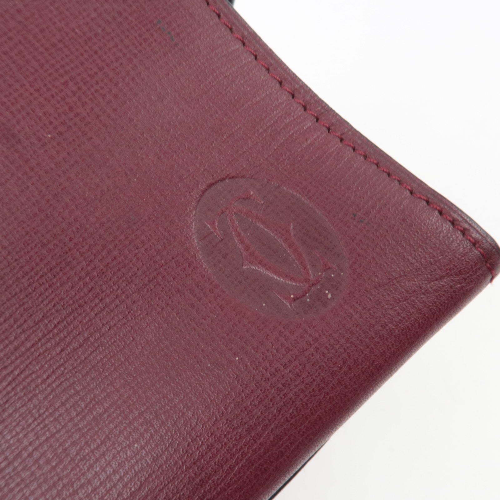 Cartier Must Line Leather Clutch Bag Bordeaux