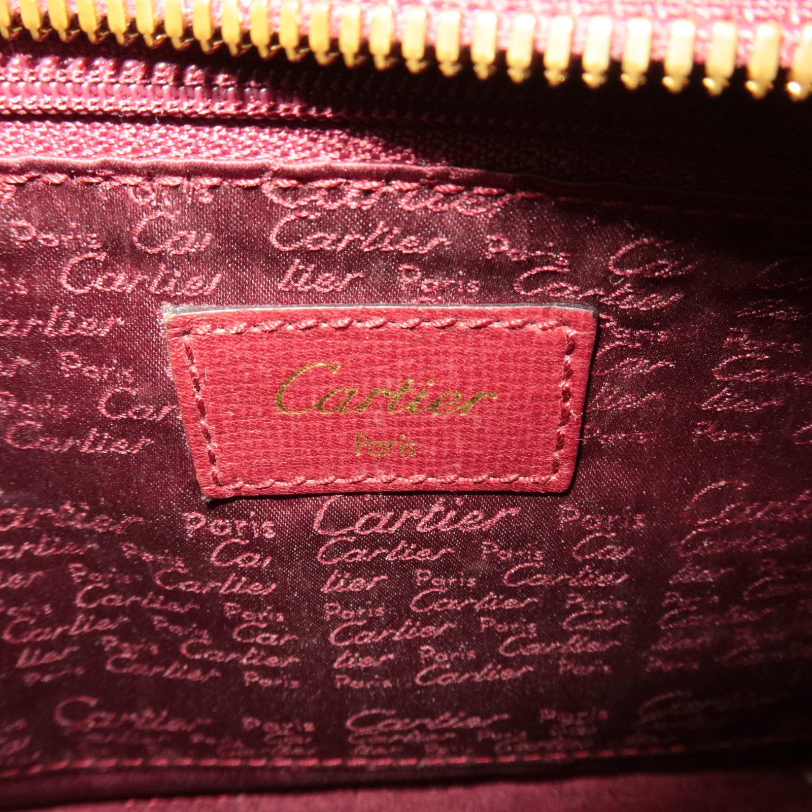 Cartier Must Line Leather Clutch Bag Bordeaux