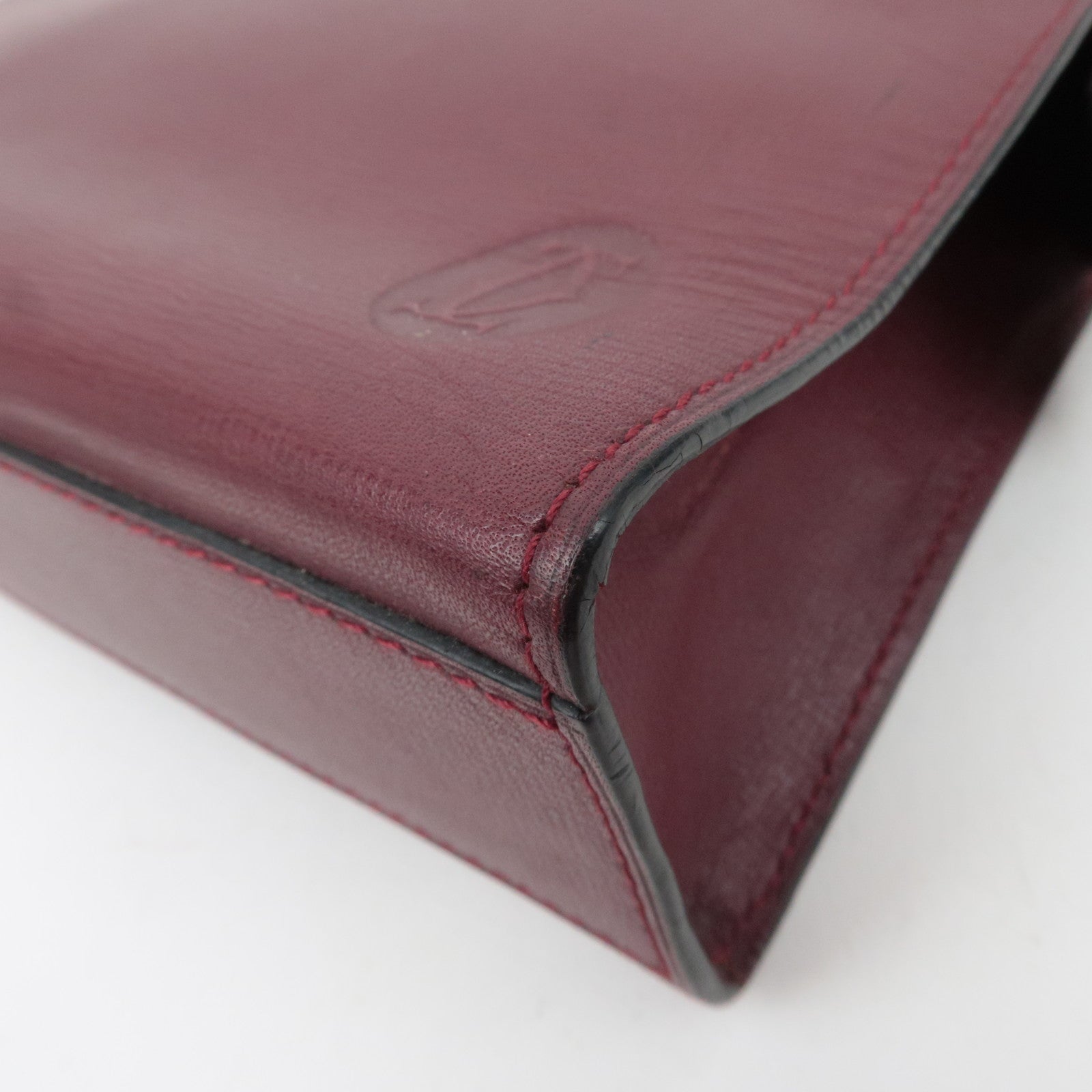 Cartier Must Line Leather Clutch Bag Bordeaux