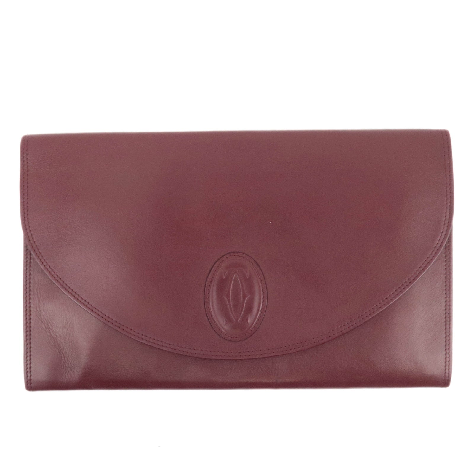 Cartier Must Line Leather Clutch Bag Bordeaux87515