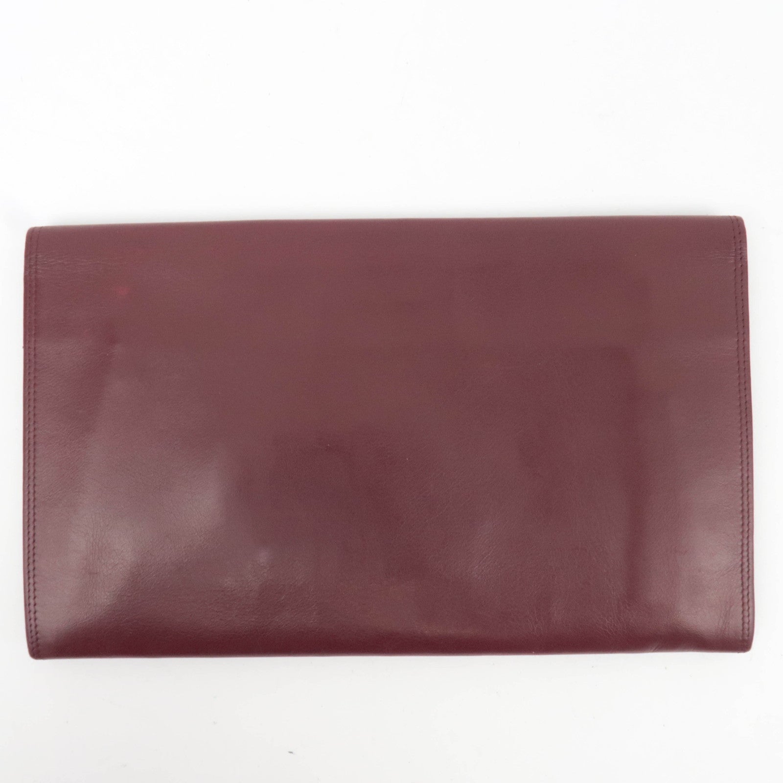 Cartier Must Line Leather Clutch Bag Bordeaux