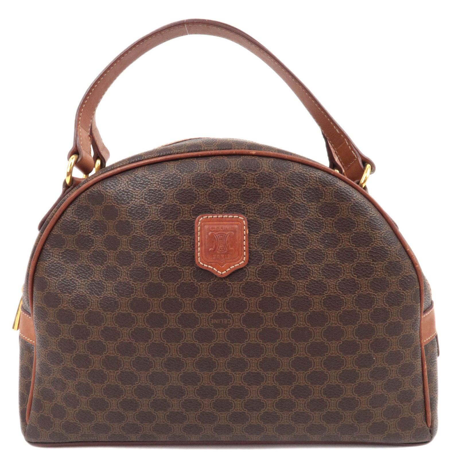 CELINE Macadam PVC Leather Handbag Brown87519