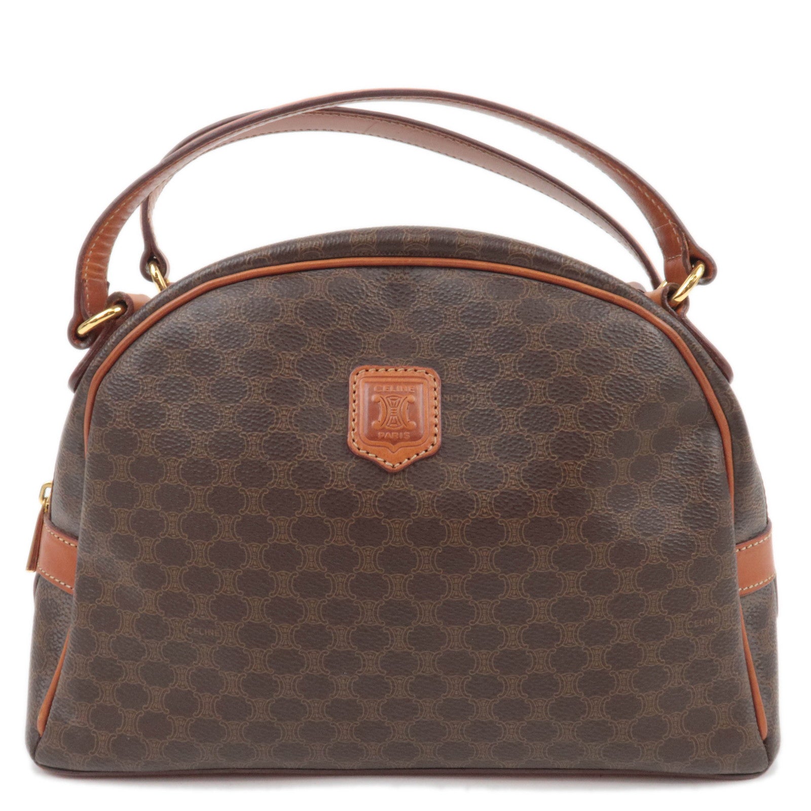 CELINE Macadam PVC Leather Handbag Brown87520