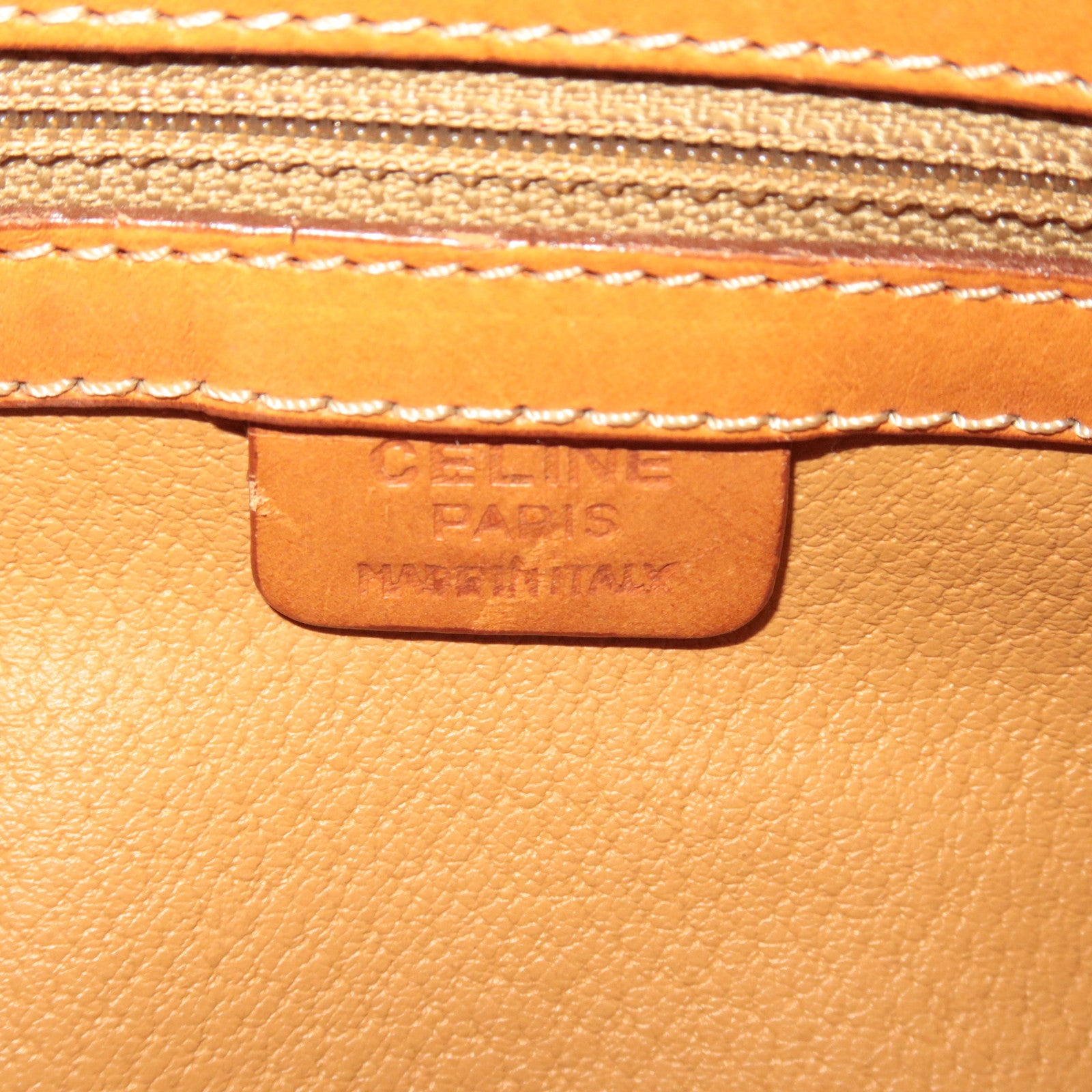 CELINE Macadam PVC Leather Handbag Brown