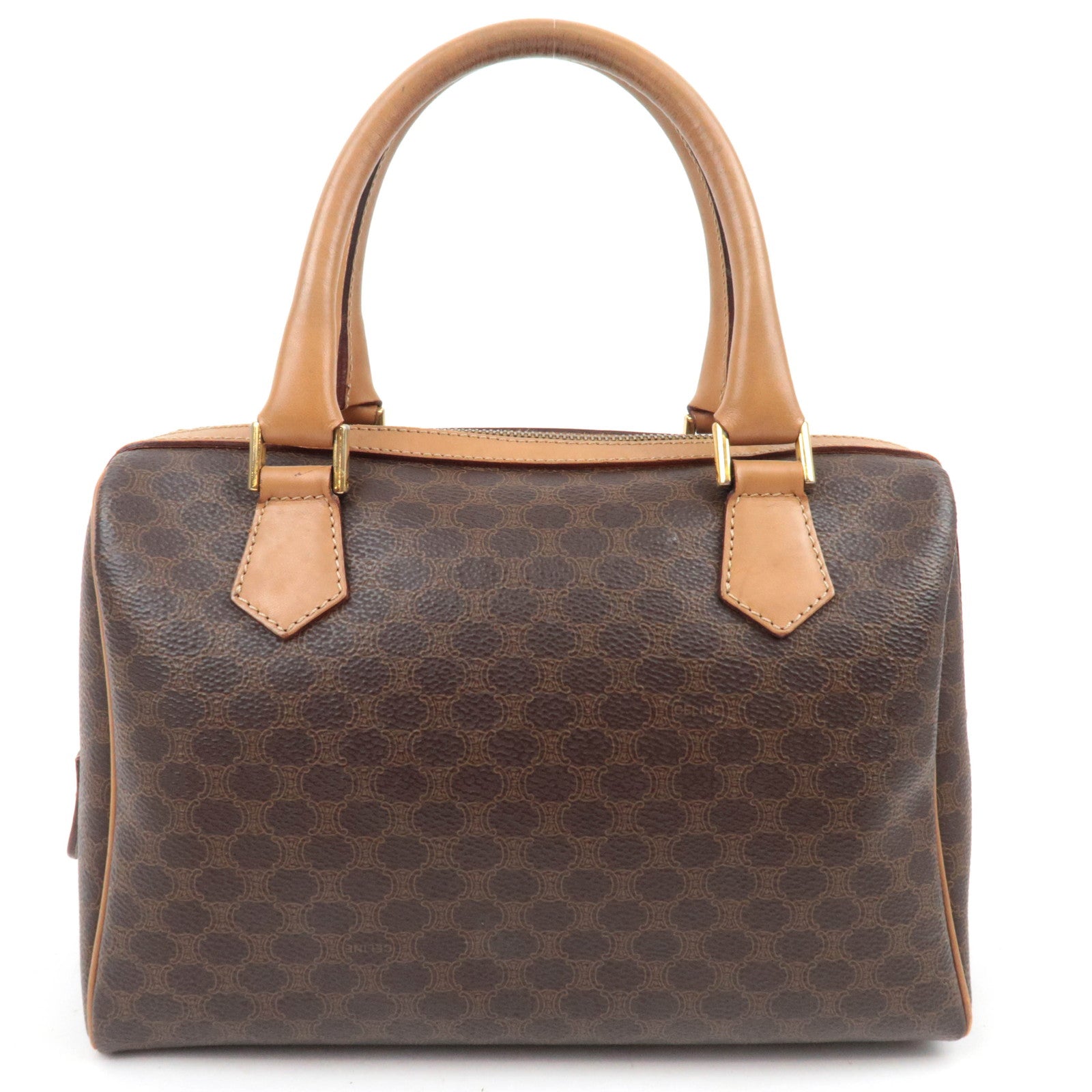 CELINE Macadam PVC Leather Handbag Brown