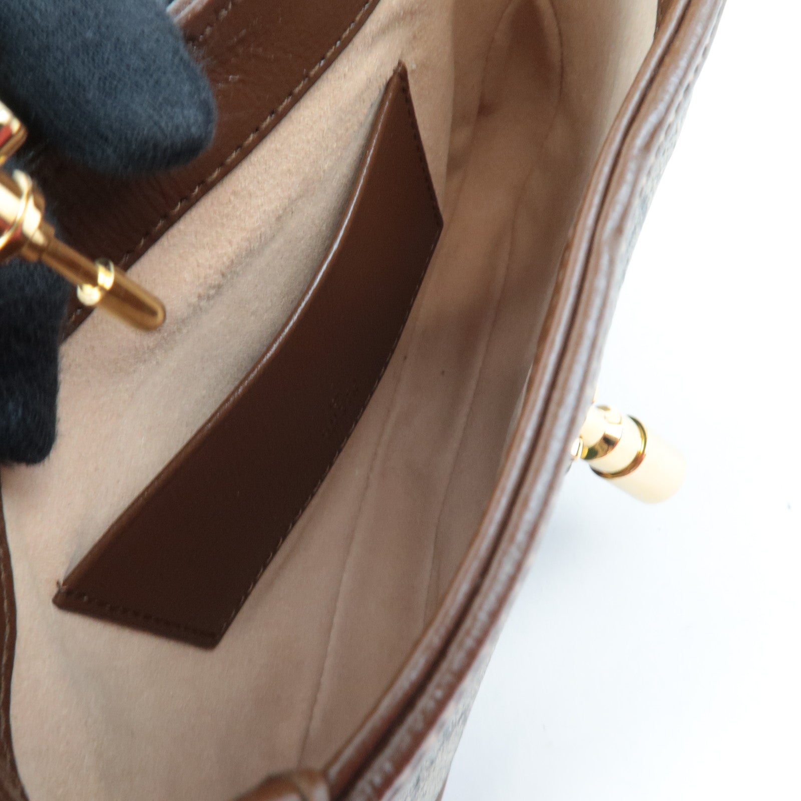 GUCCI Jackie 1961 Mini 2Way Handbag Beige Brown 637092