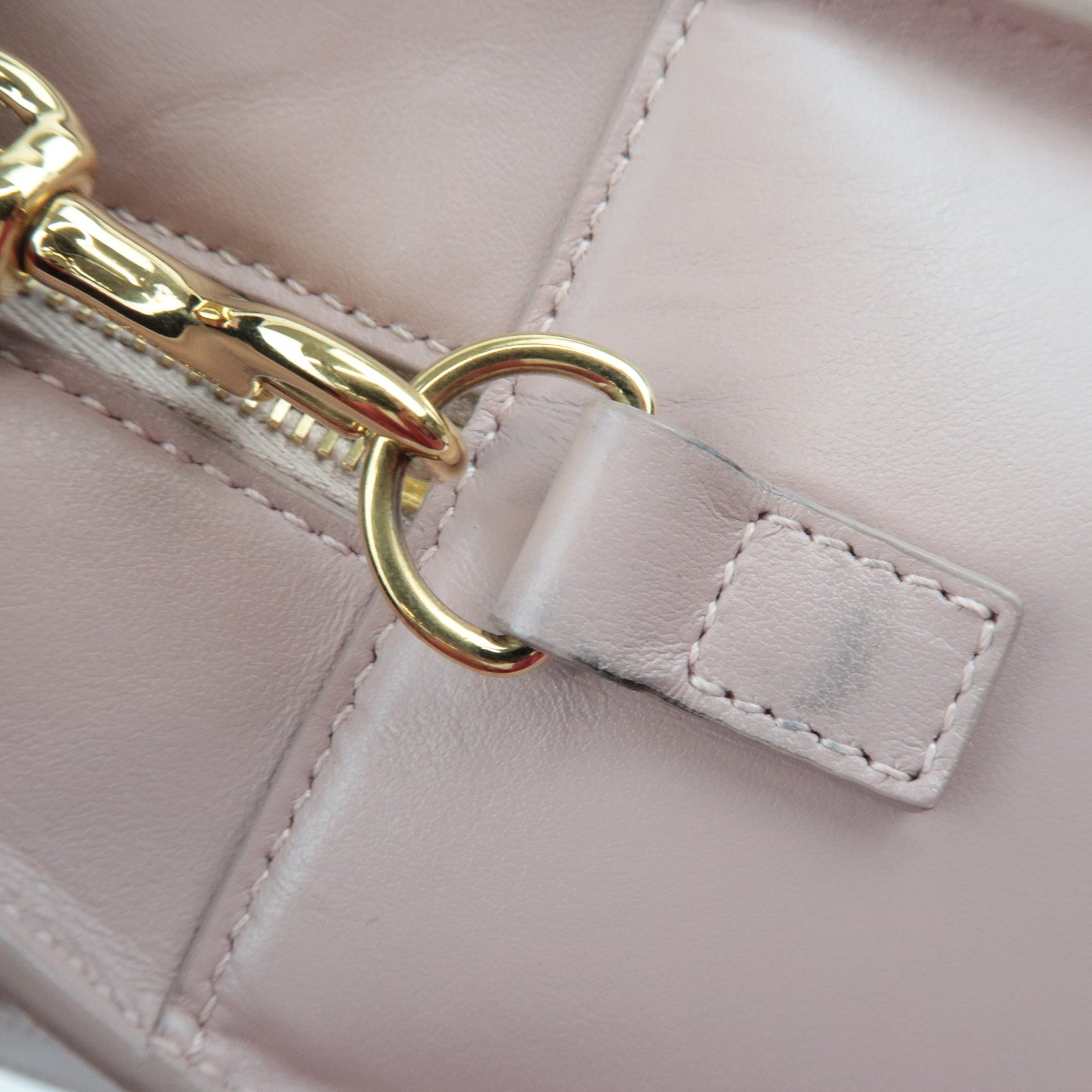 SAINT LAURENT Cabas Small 2Way Leather Handbag Pink 472469