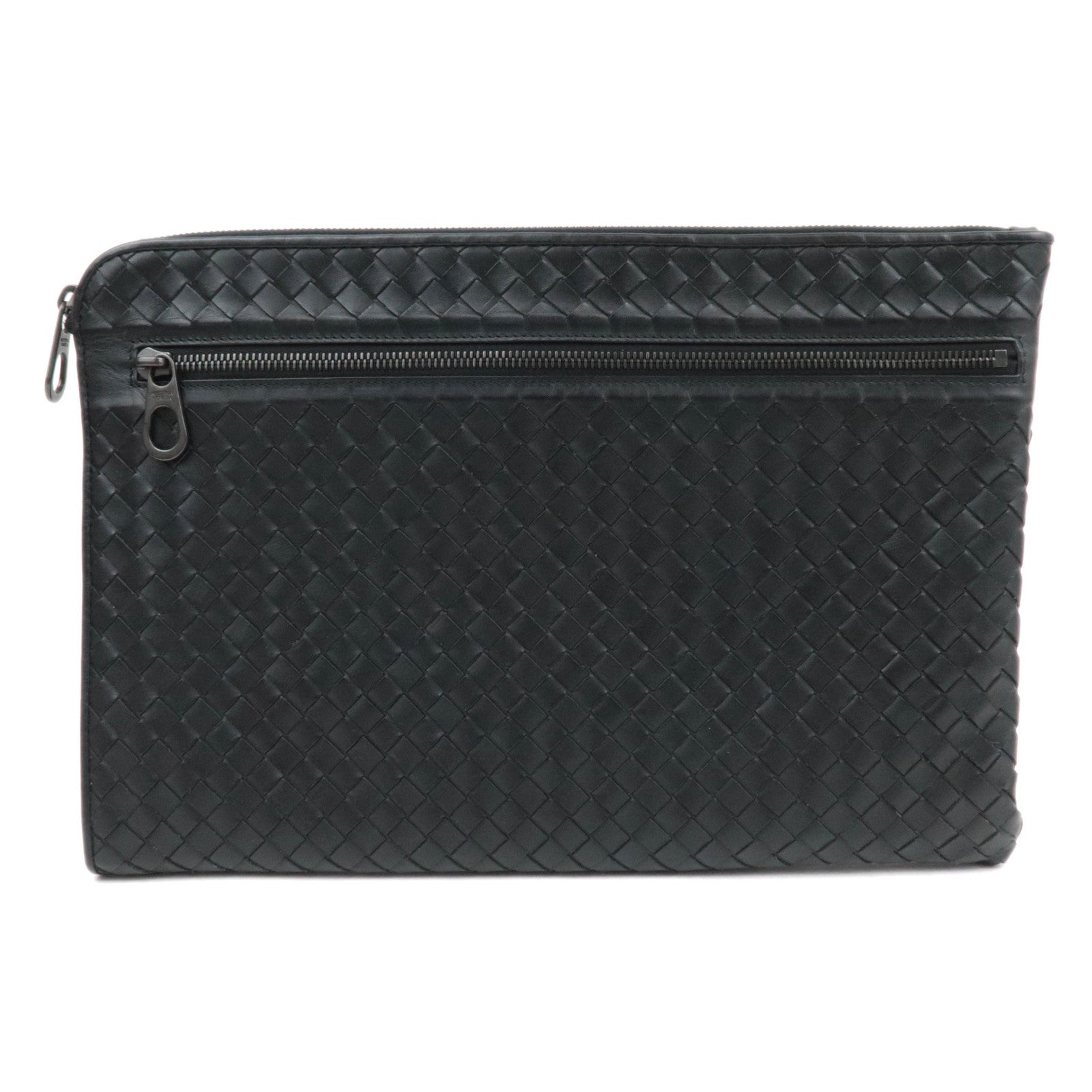 BOTTEGA VENETA Intrecciato Leather Clutch Bag Black87540