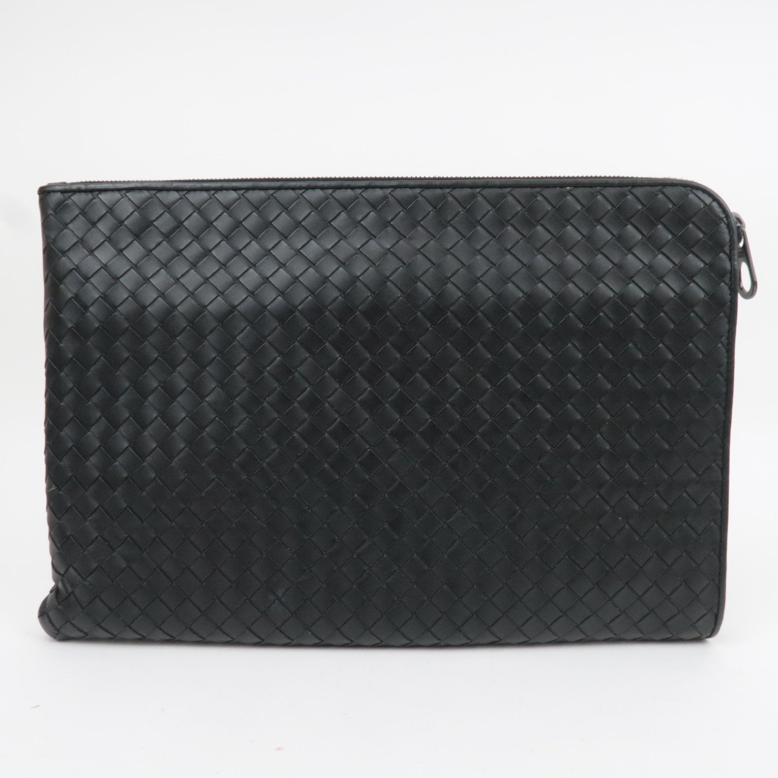BOTTEGA VENETA Intrecciato Leather Clutch Bag Black