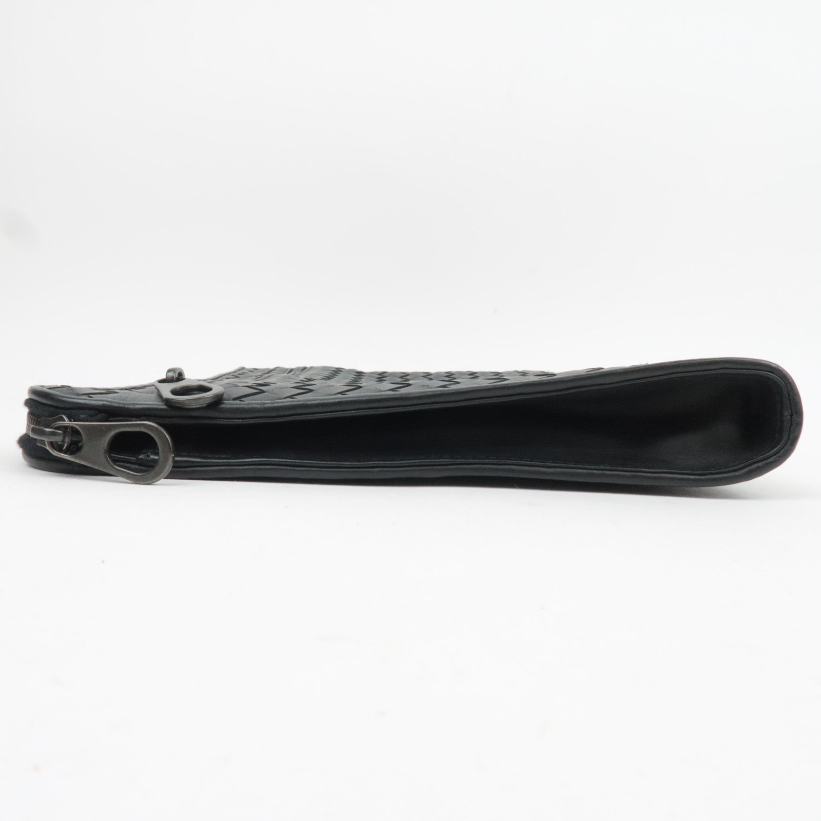 BOTTEGA VENETA Intrecciato Leather Clutch Bag Black
