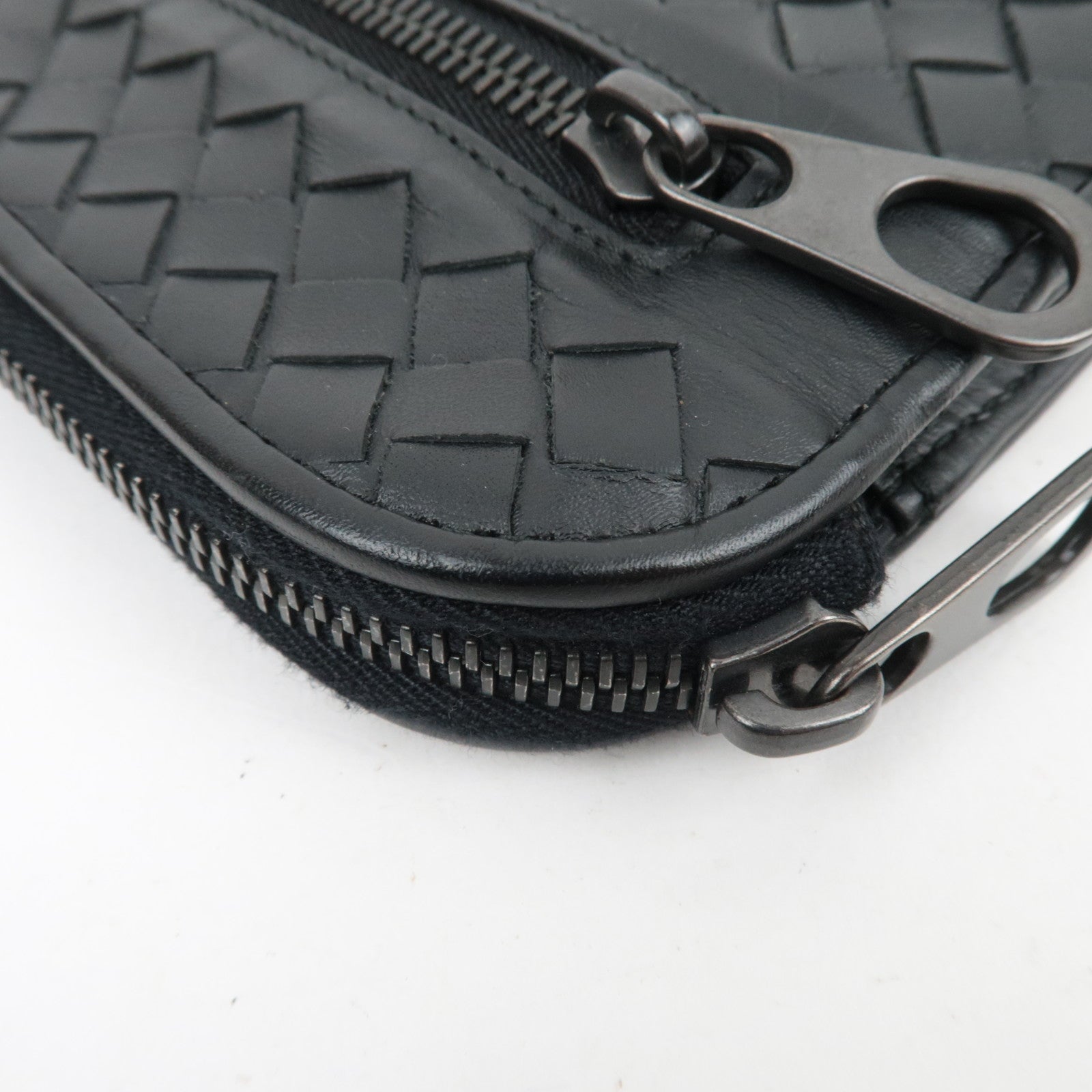 BOTTEGA VENETA Intrecciato Leather Clutch Bag Black