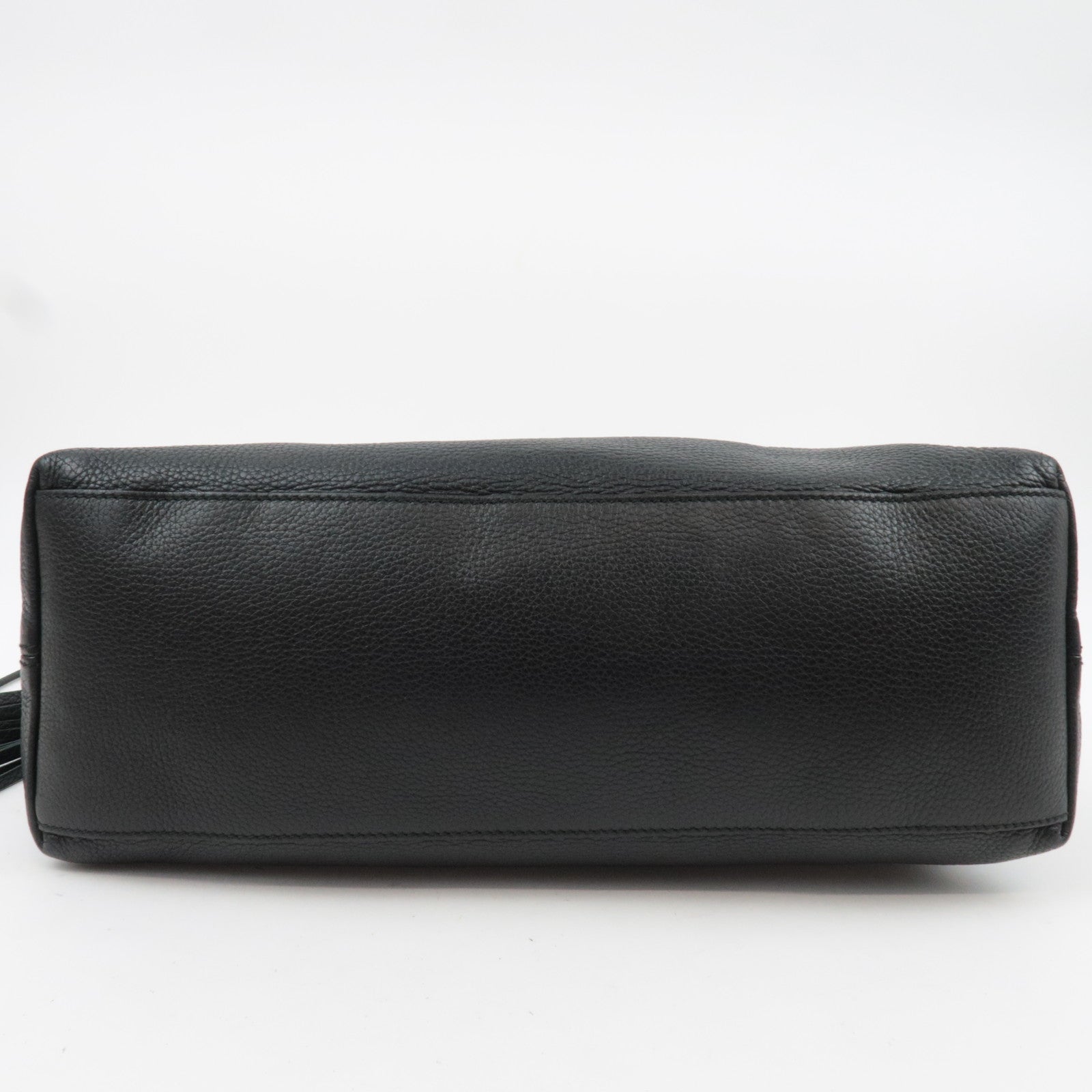 GUCCI Soho Interlocking G Leather Chain Shoulder Bag Black 308982